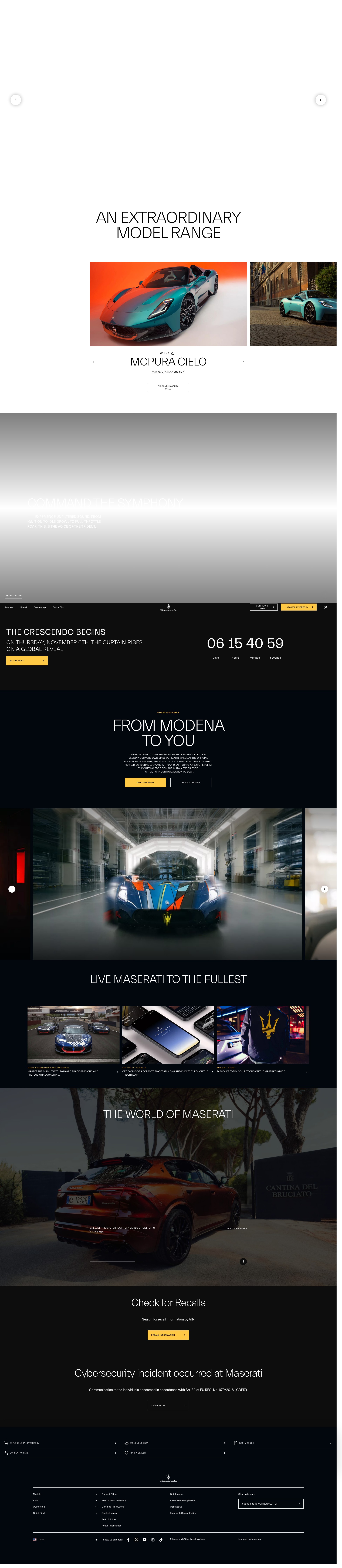 Screenshot of www.maserati.com