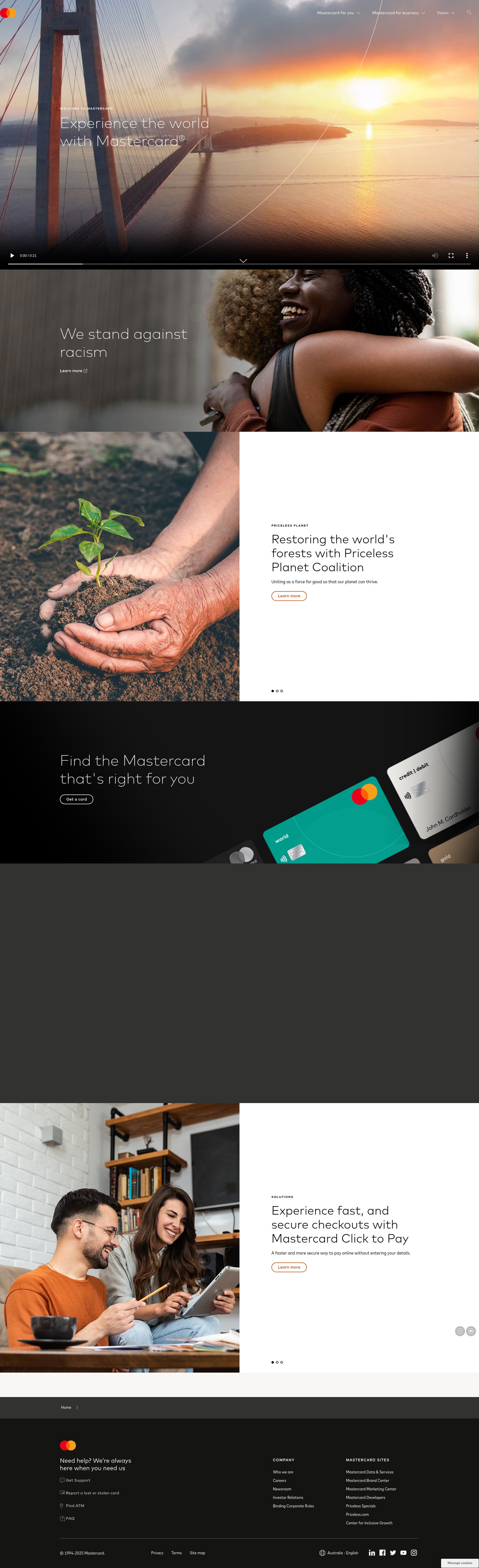 Screenshot of www.mastercard.com.au