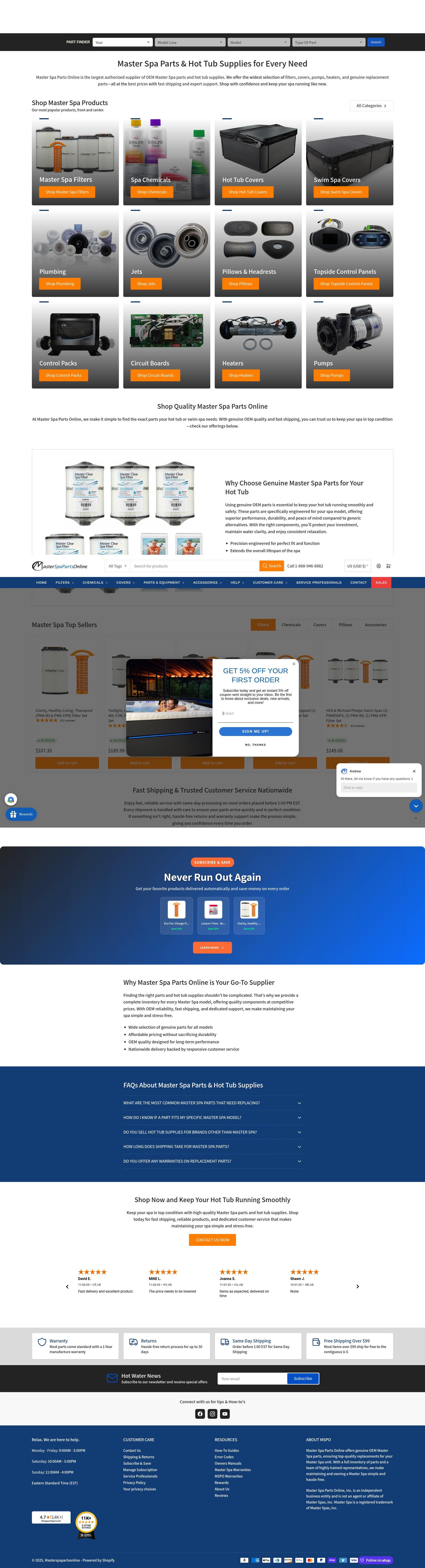 Screenshot of www.masterspapartsonline.com