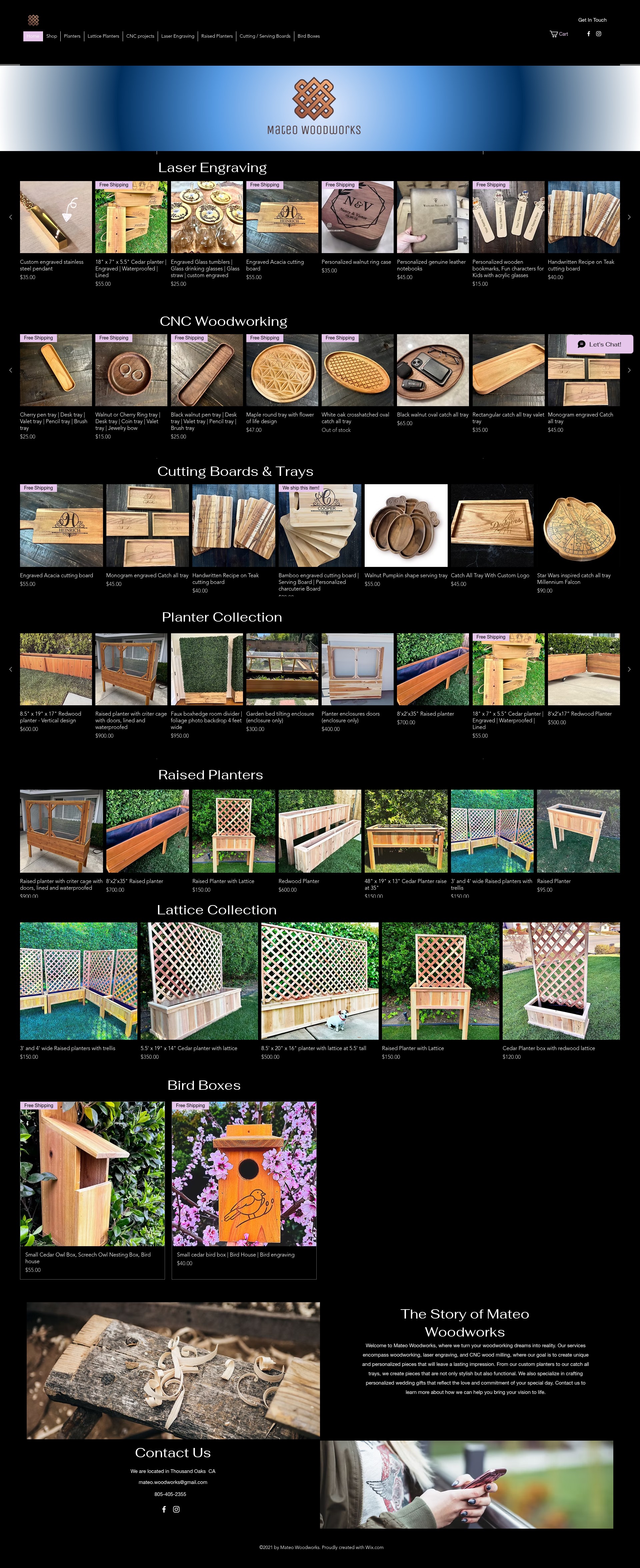 Screenshot of www.mateowoodworks.com