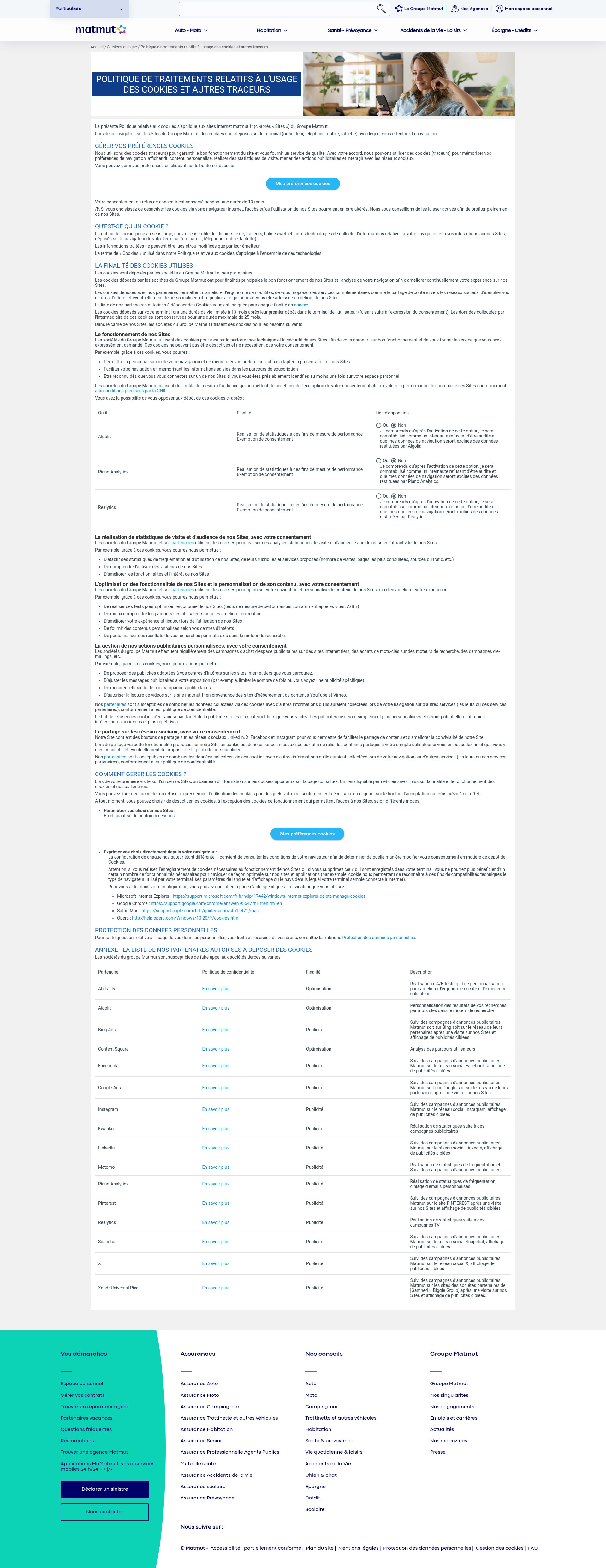 Screenshot of www.matmut.fr