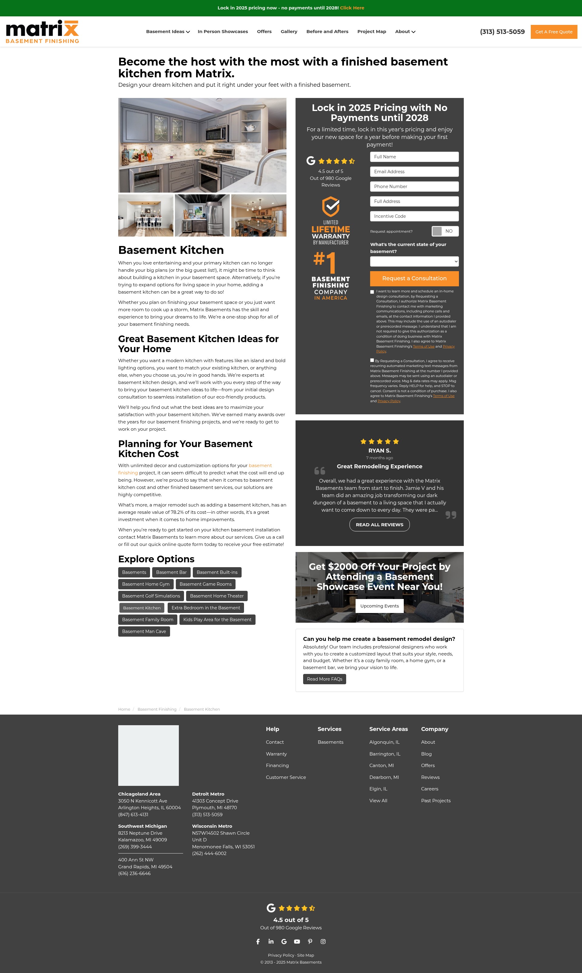 Screenshot of www.matrixbasements.com