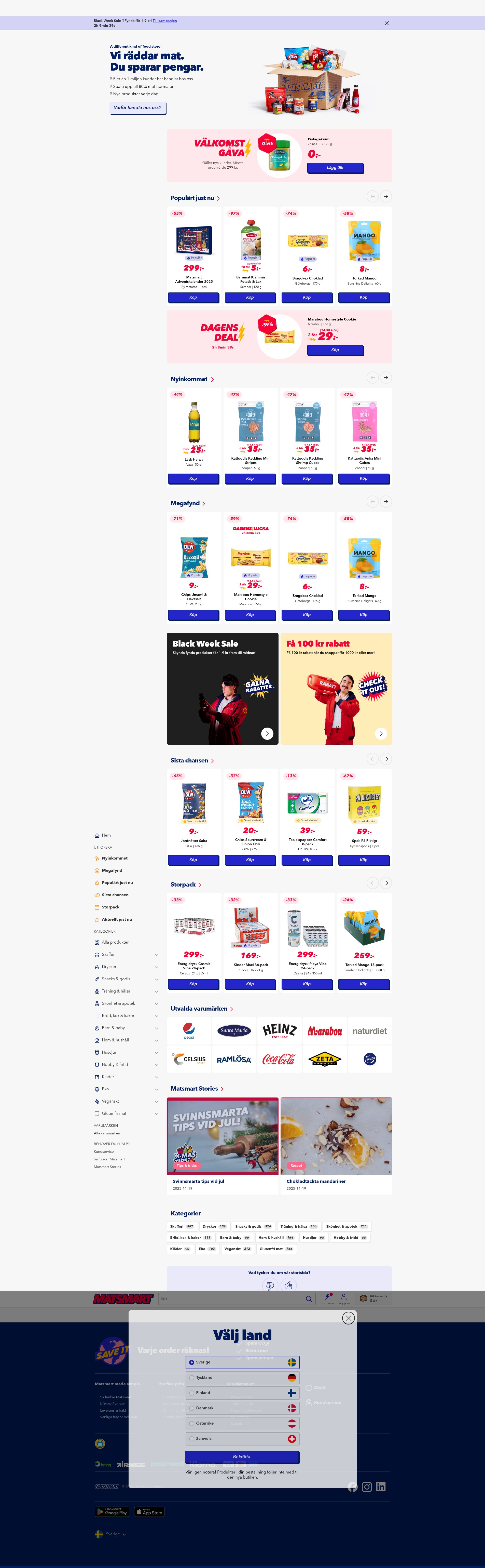 Screenshot of www.matsmart.se