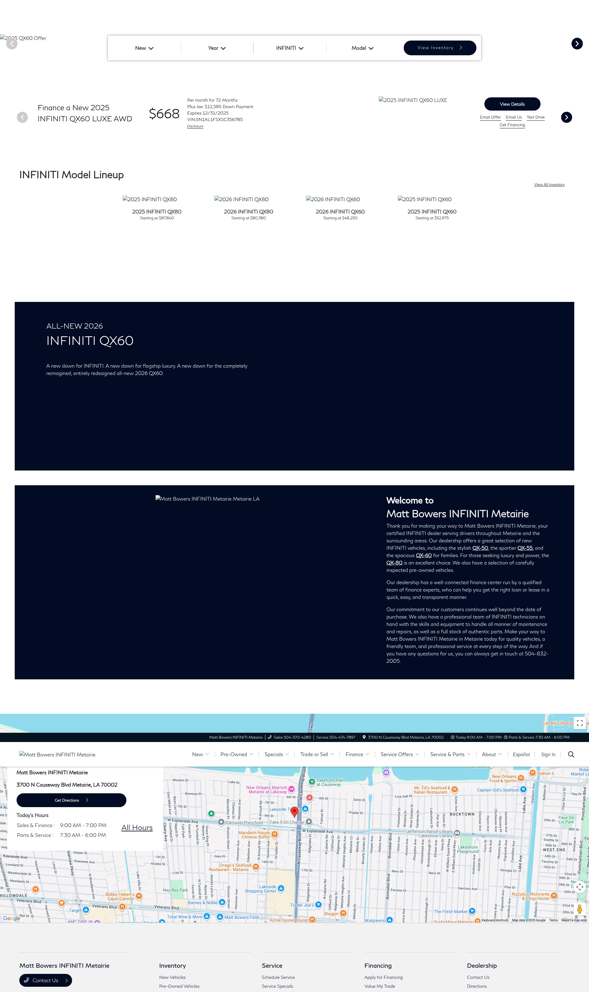 Screenshot of www.mattbowersinfiniti.com
