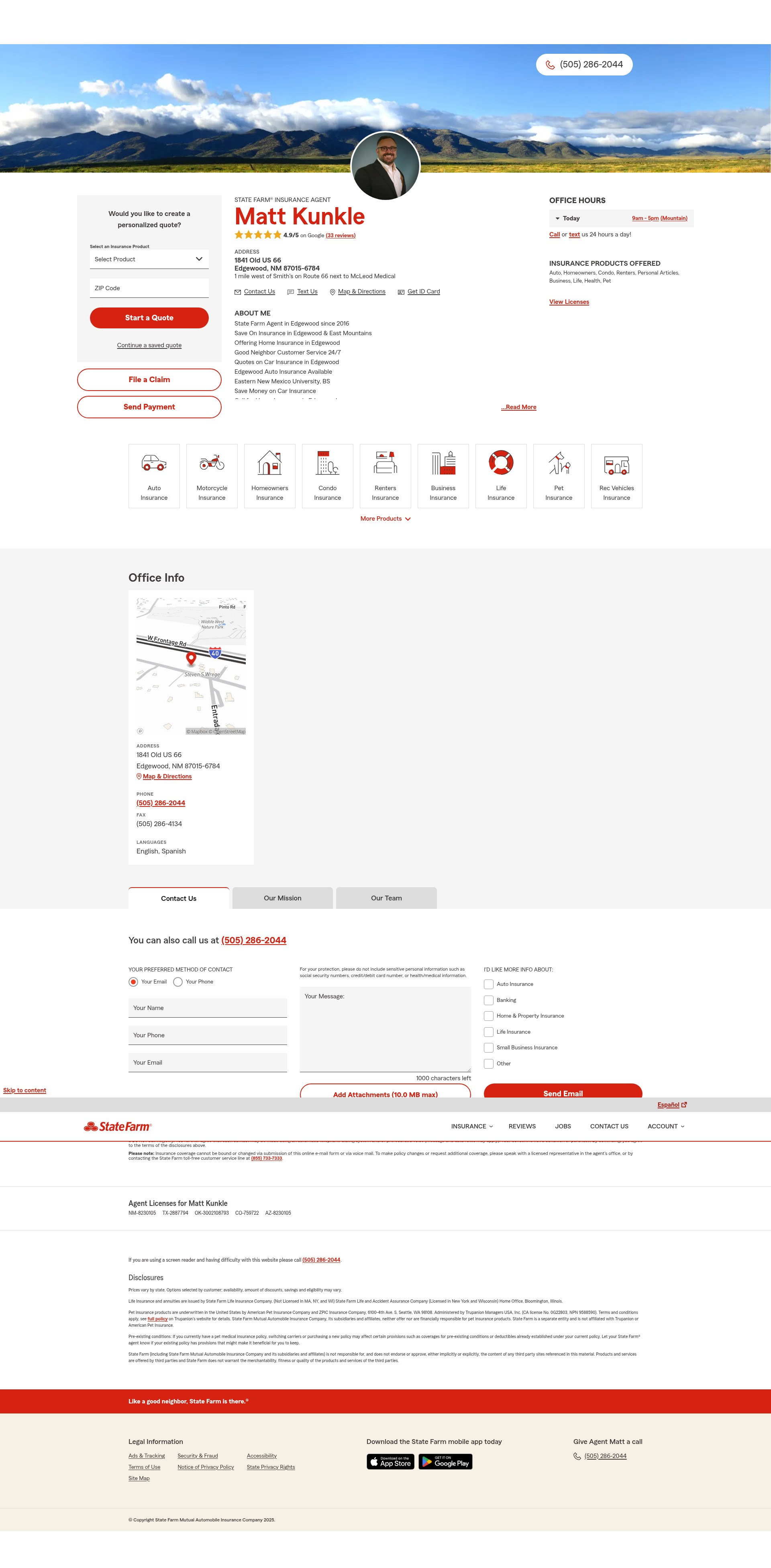 Screenshot of www.mattkunkle.com