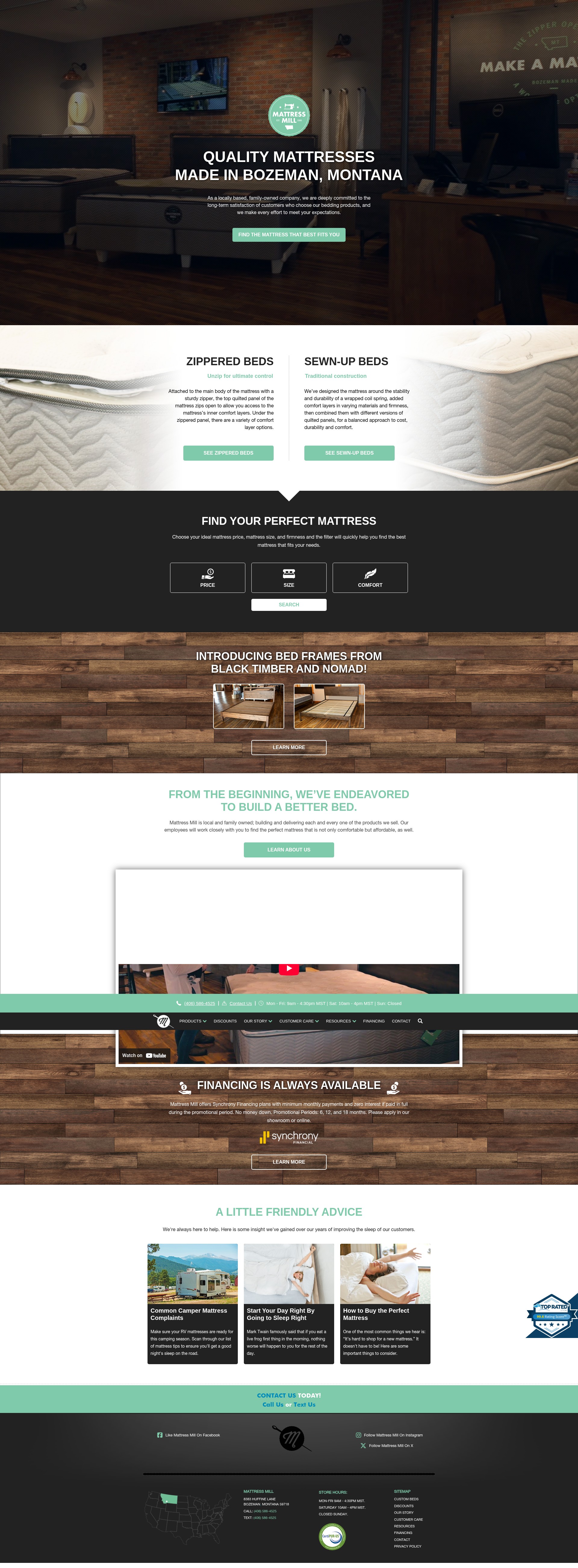 Screenshot of www.mattressmill.com