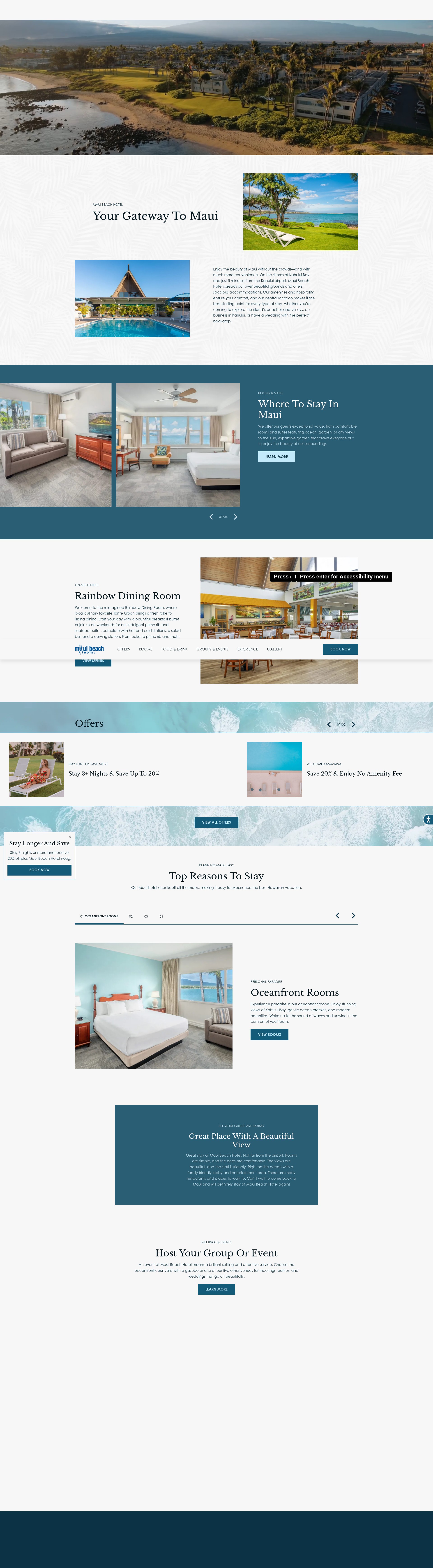 Screenshot of www.mauibeachhotel.com