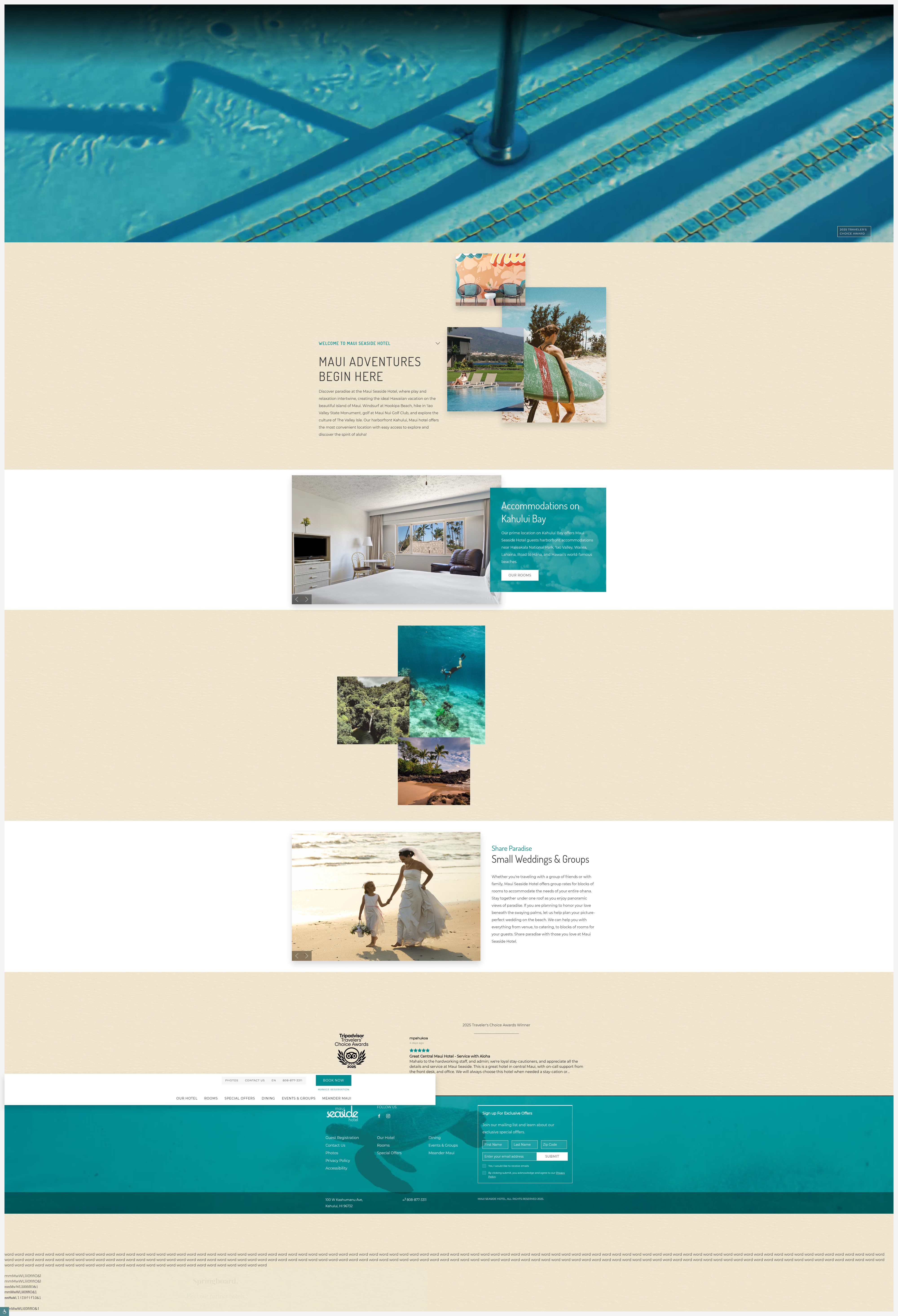 Screenshot of www.mauiseasidehotel.com