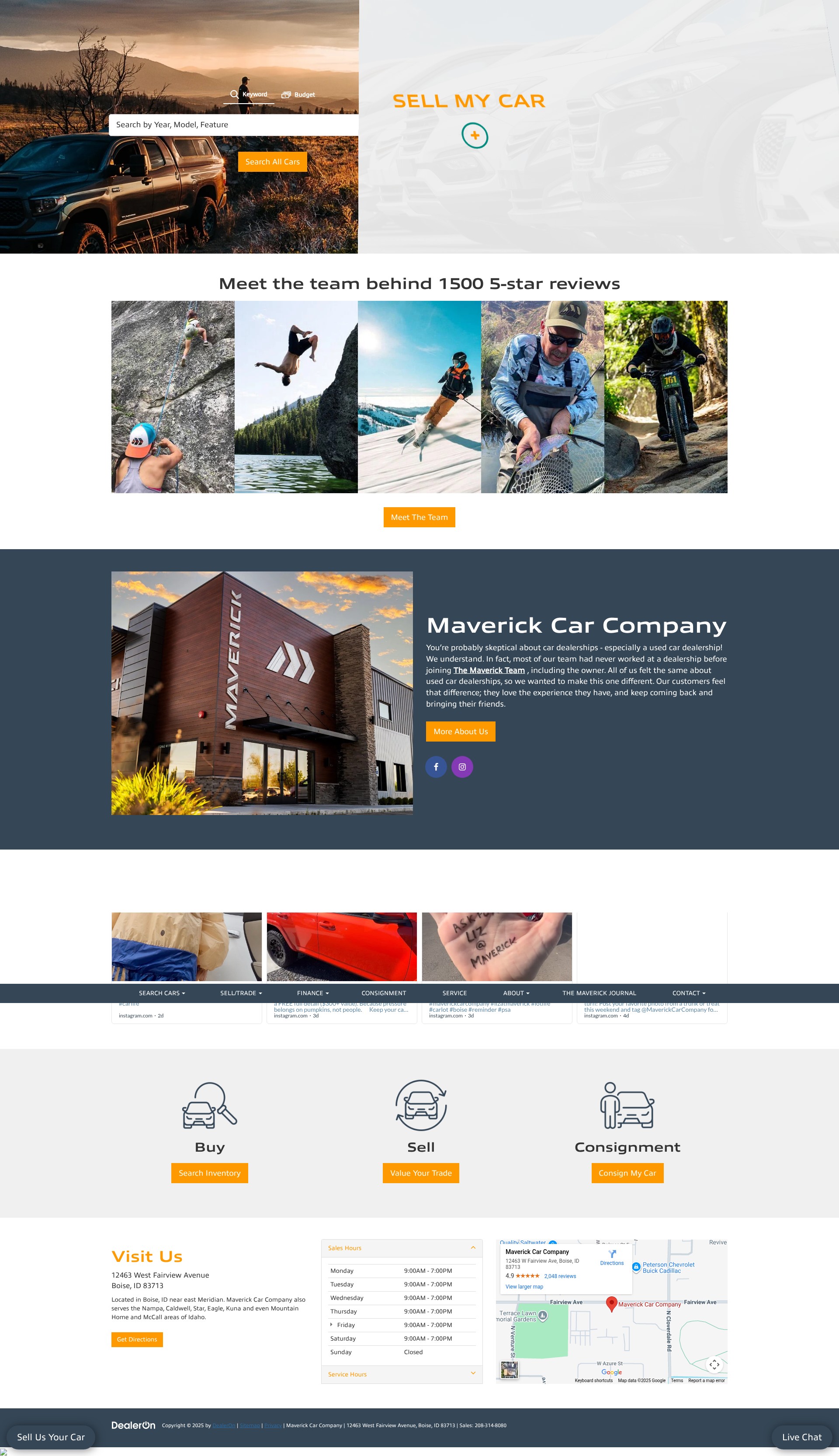 Screenshot of www.maverickcarcompany.com