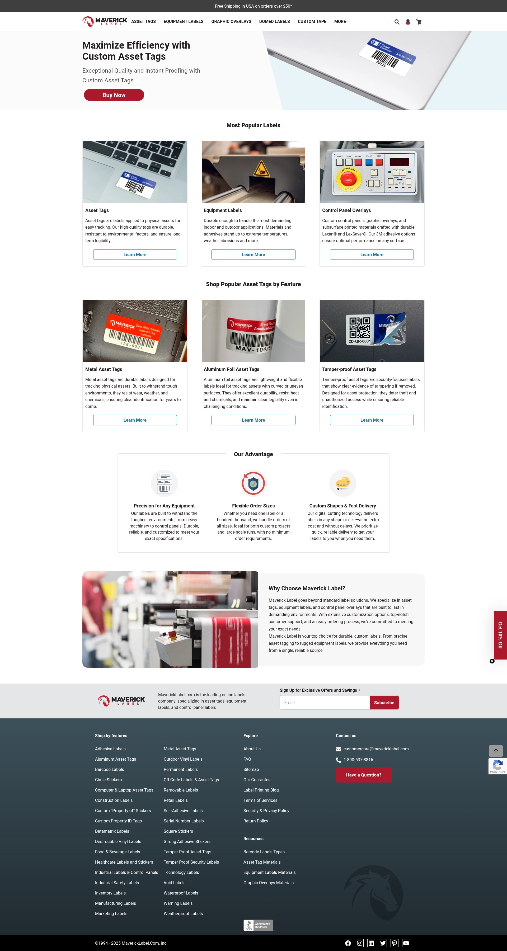 Screenshot of www.mavericklabel.com