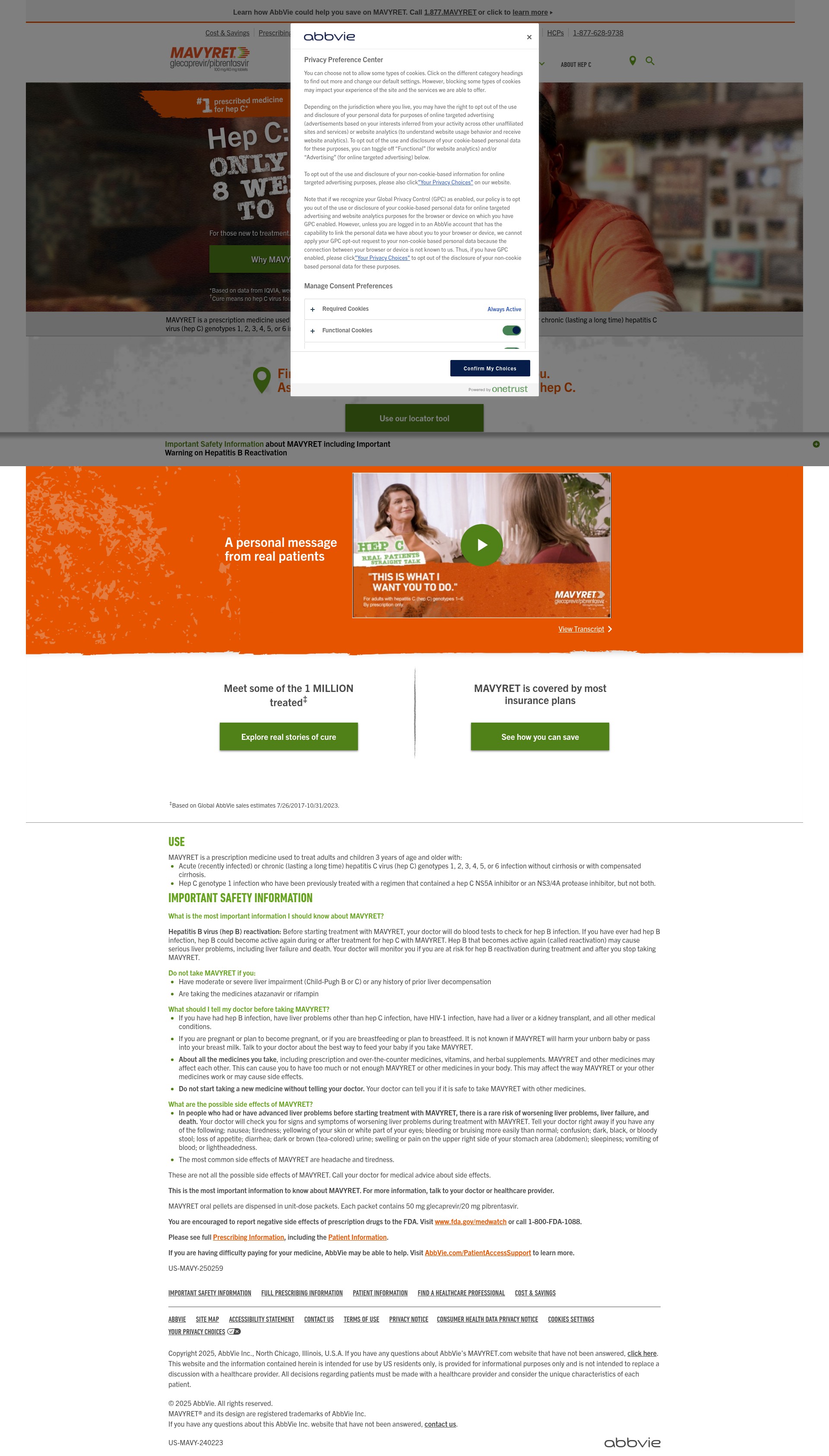 Screenshot of www.mavyret.com