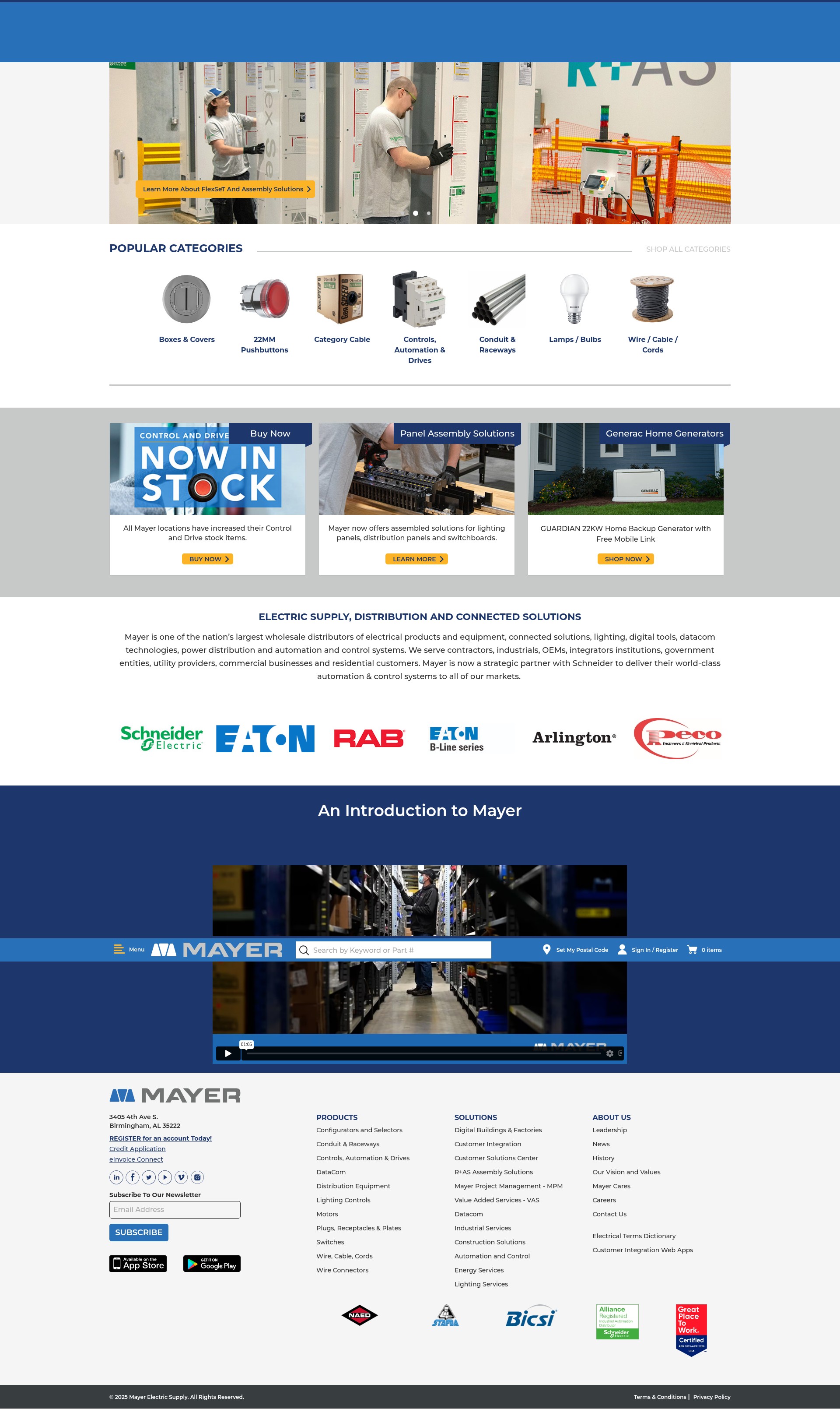 Screenshot of www.mayerelectric.com