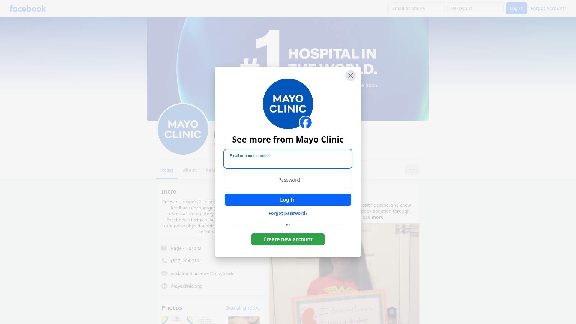 Screenshot of www.mayoclinic.org
