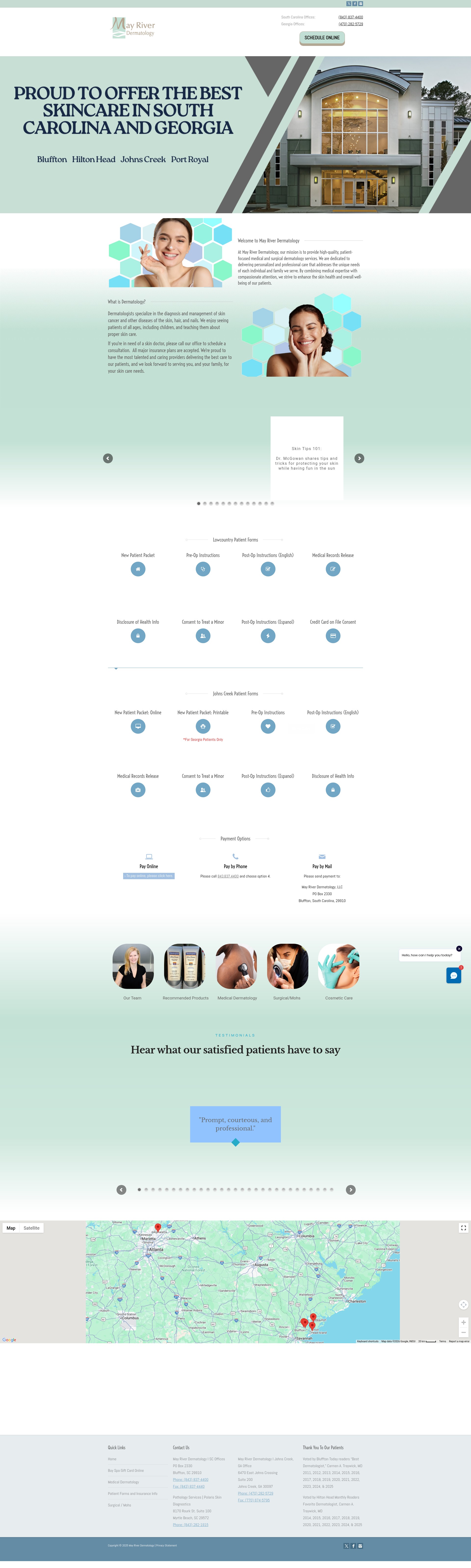 Screenshot of www.mayriverdermatology.com