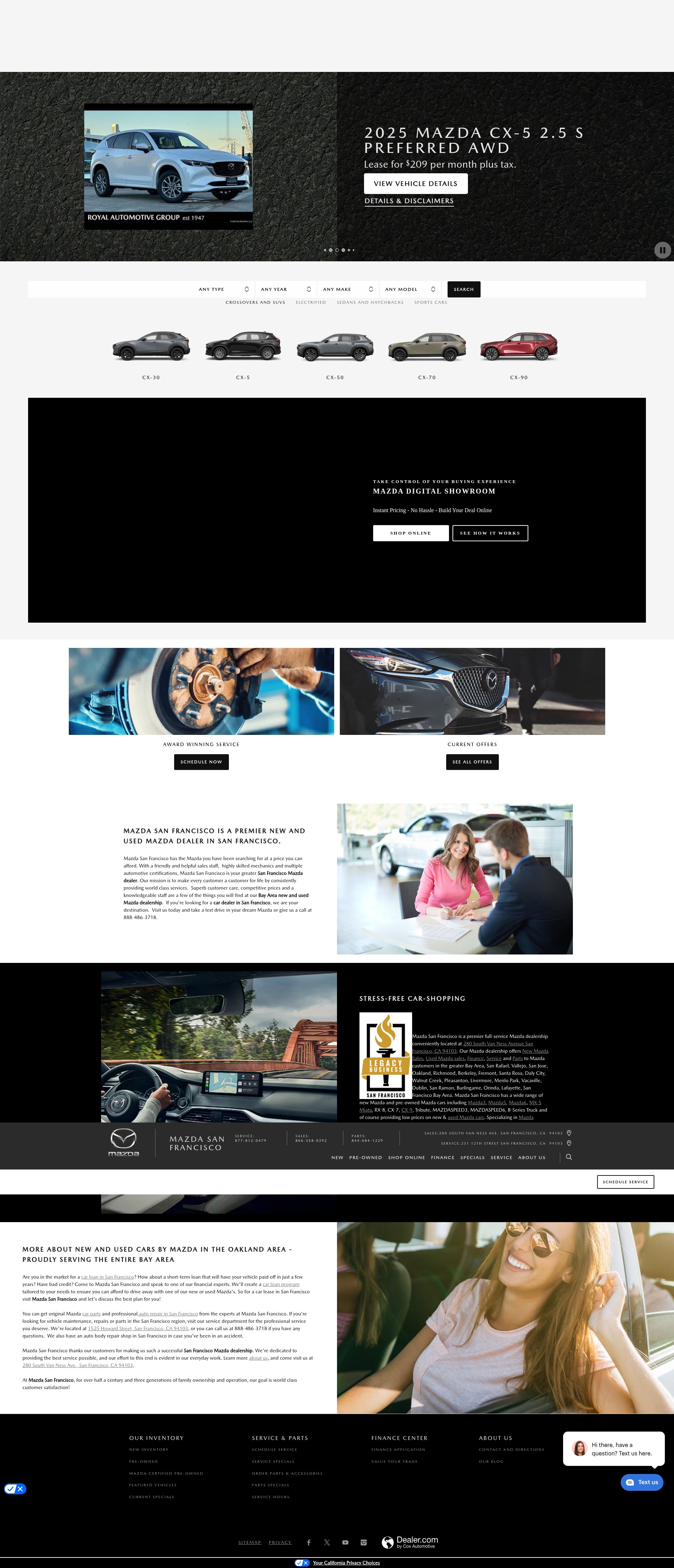 Screenshot of www.mazdasanfrancisco.com