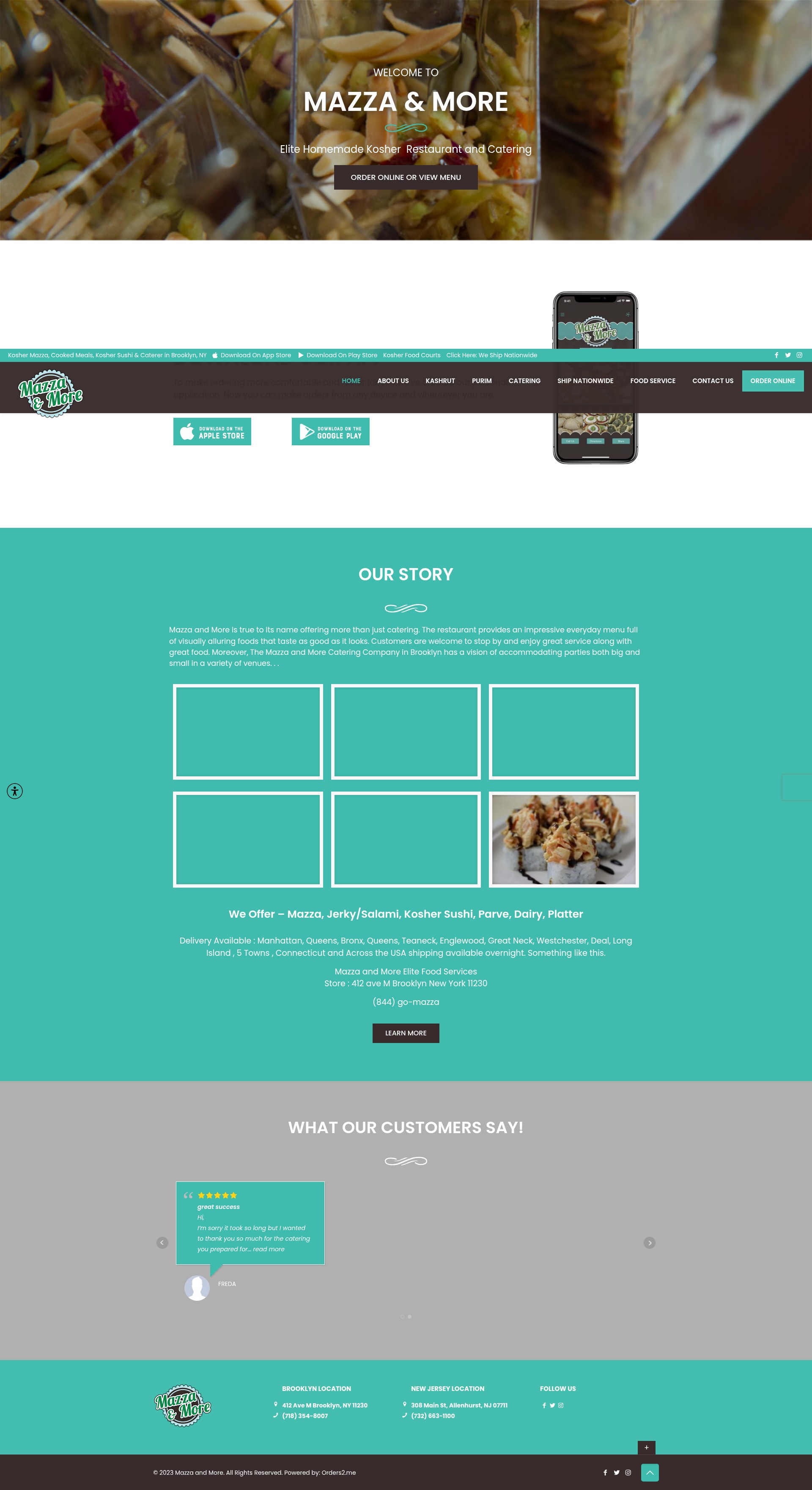 Screenshot of www.mazzaandmore.com