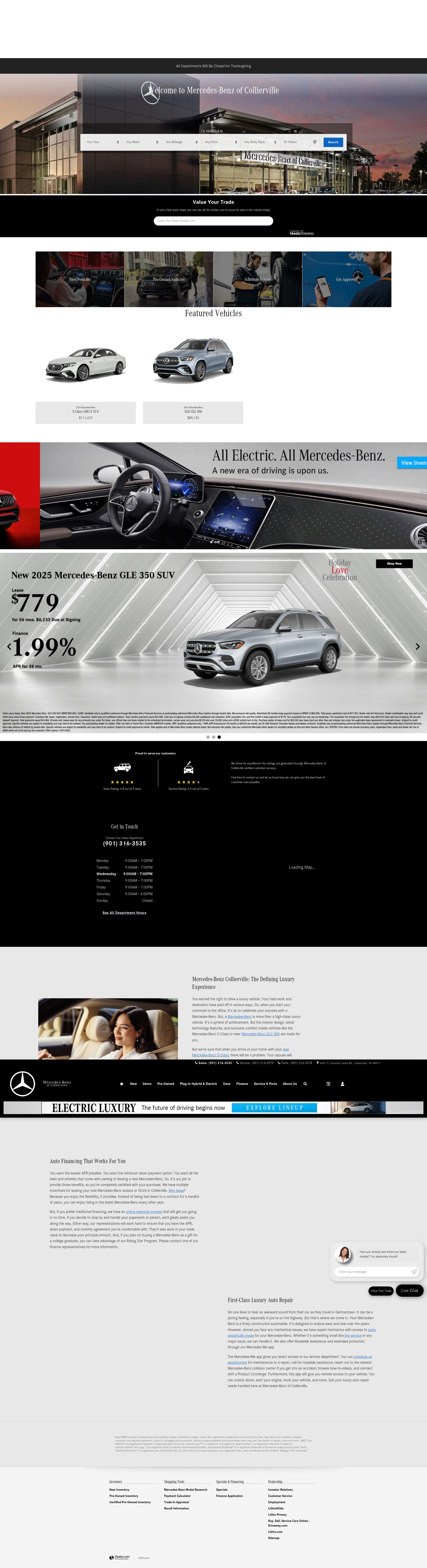 Screenshot of www.mbcollierville.com