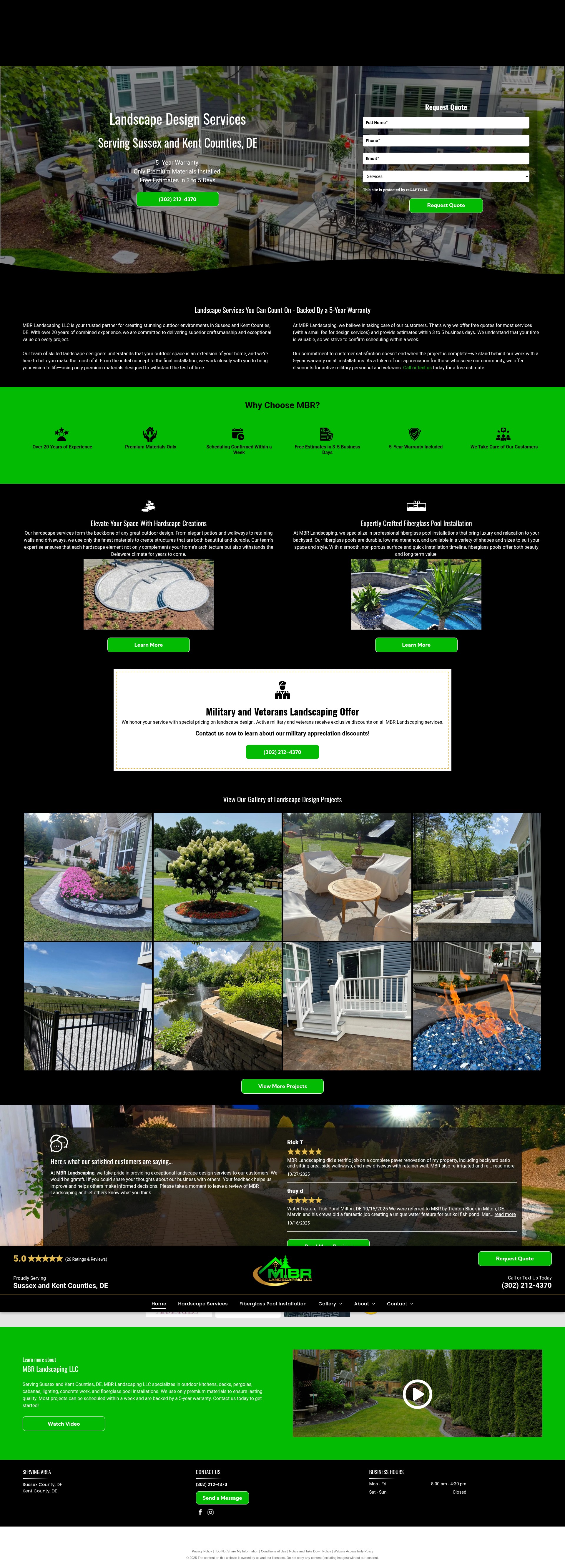 Screenshot of www.mbrlandscapingllc.com