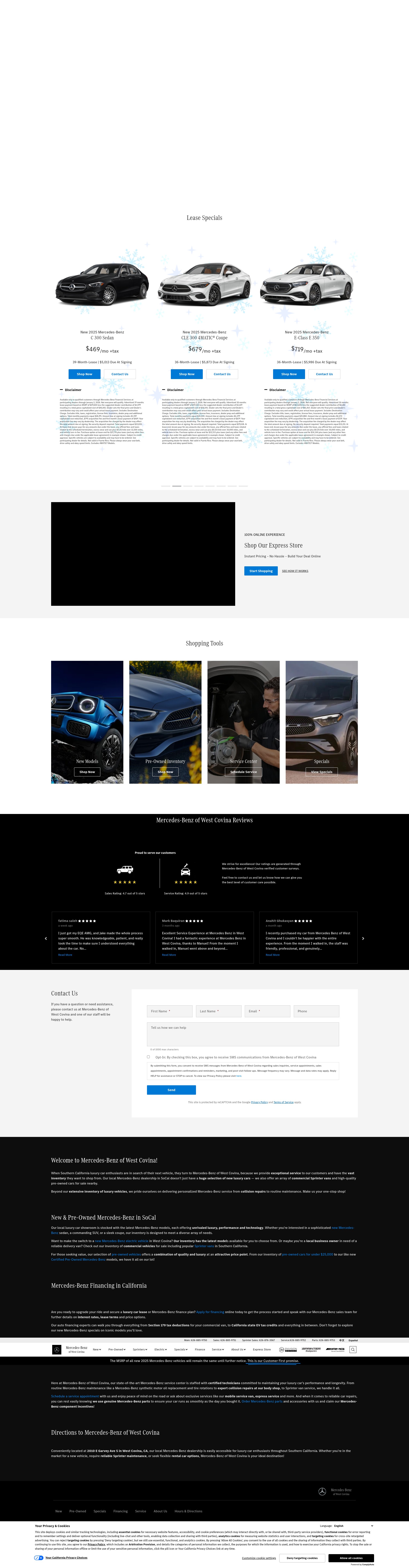 Screenshot of www.mbwestcovina.com