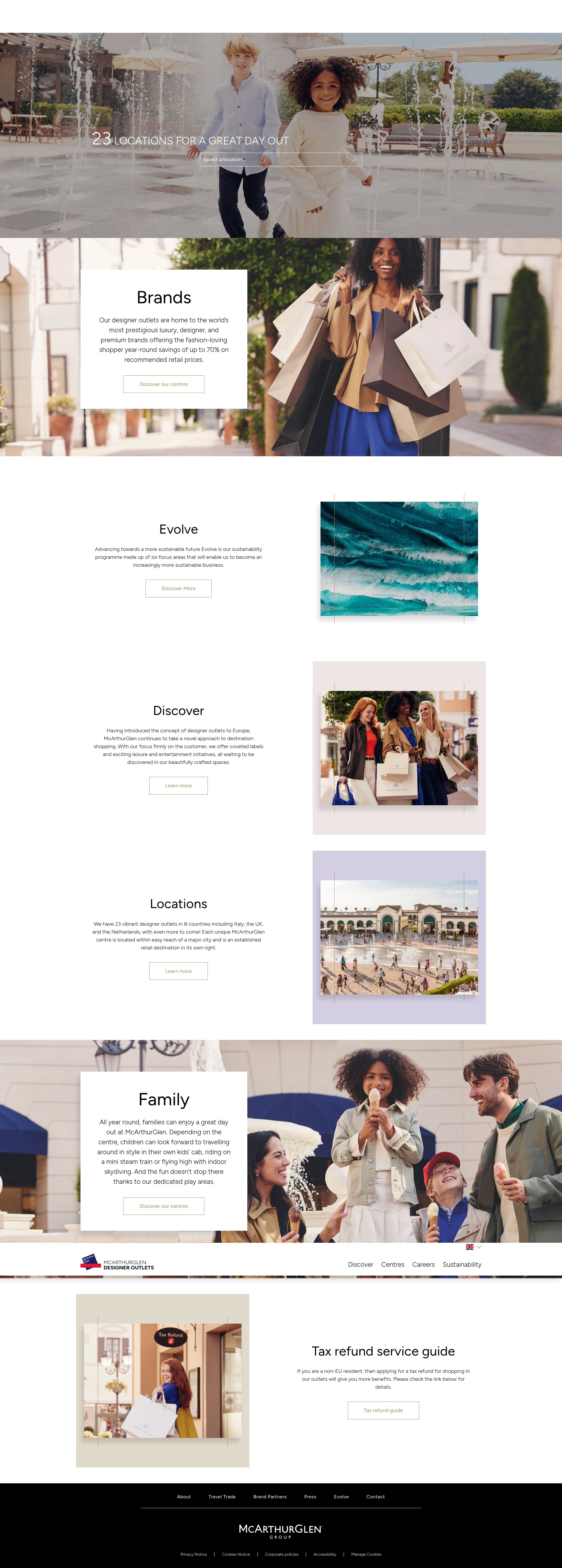 Screenshot of www.mcarthurglen.com