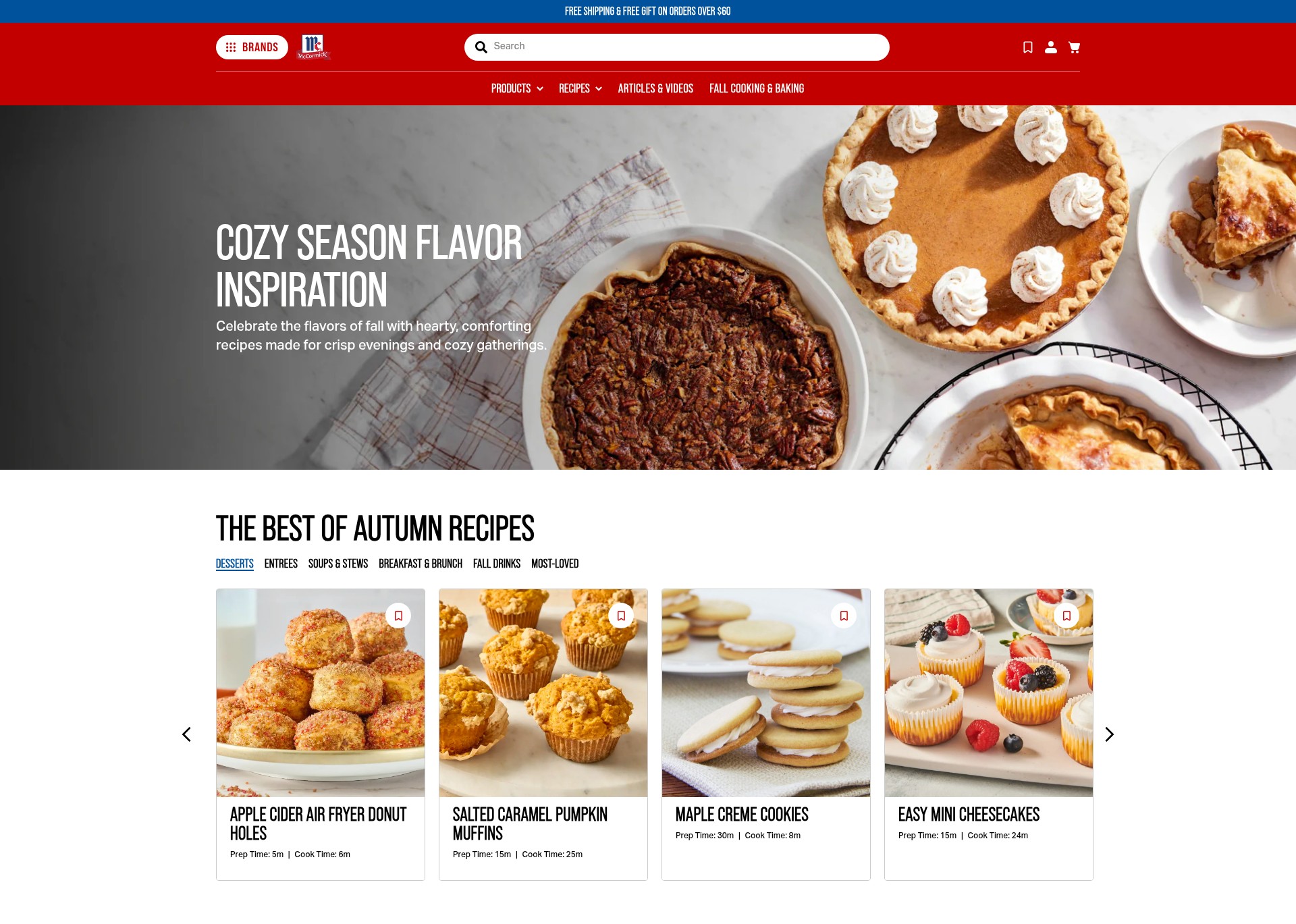 Screenshot of www.mccormick.com