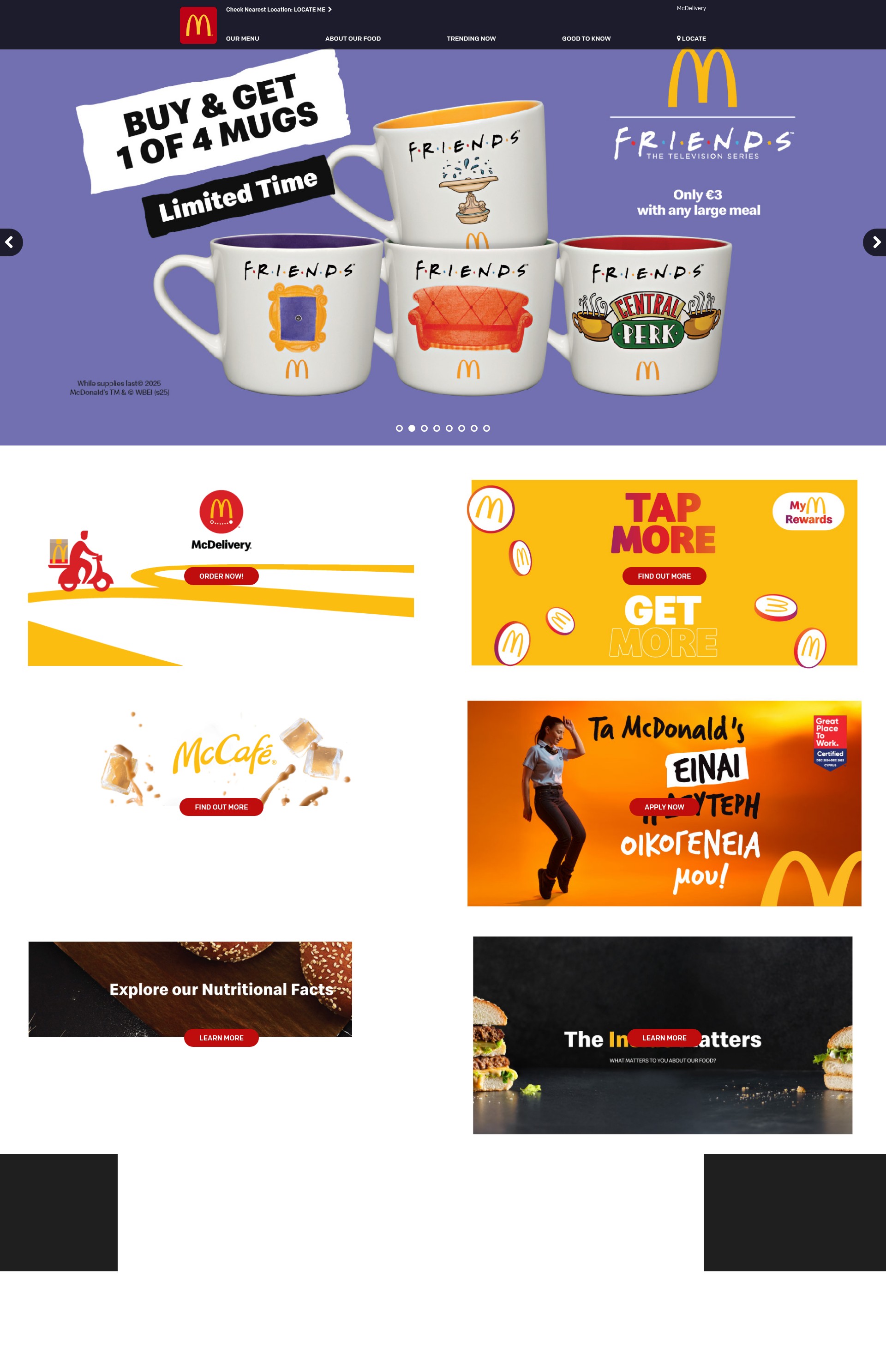 Screenshot of www.mcdonalds.com.cy