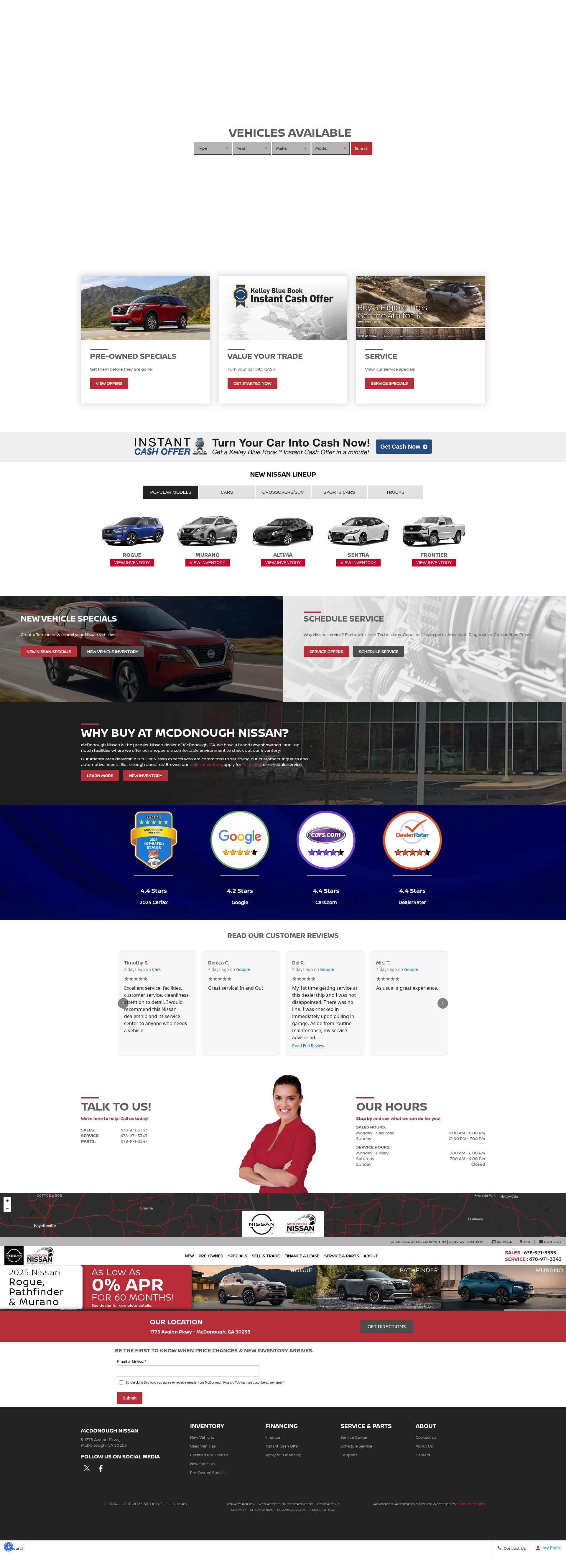 Screenshot of www.mcdonoughnissan.com