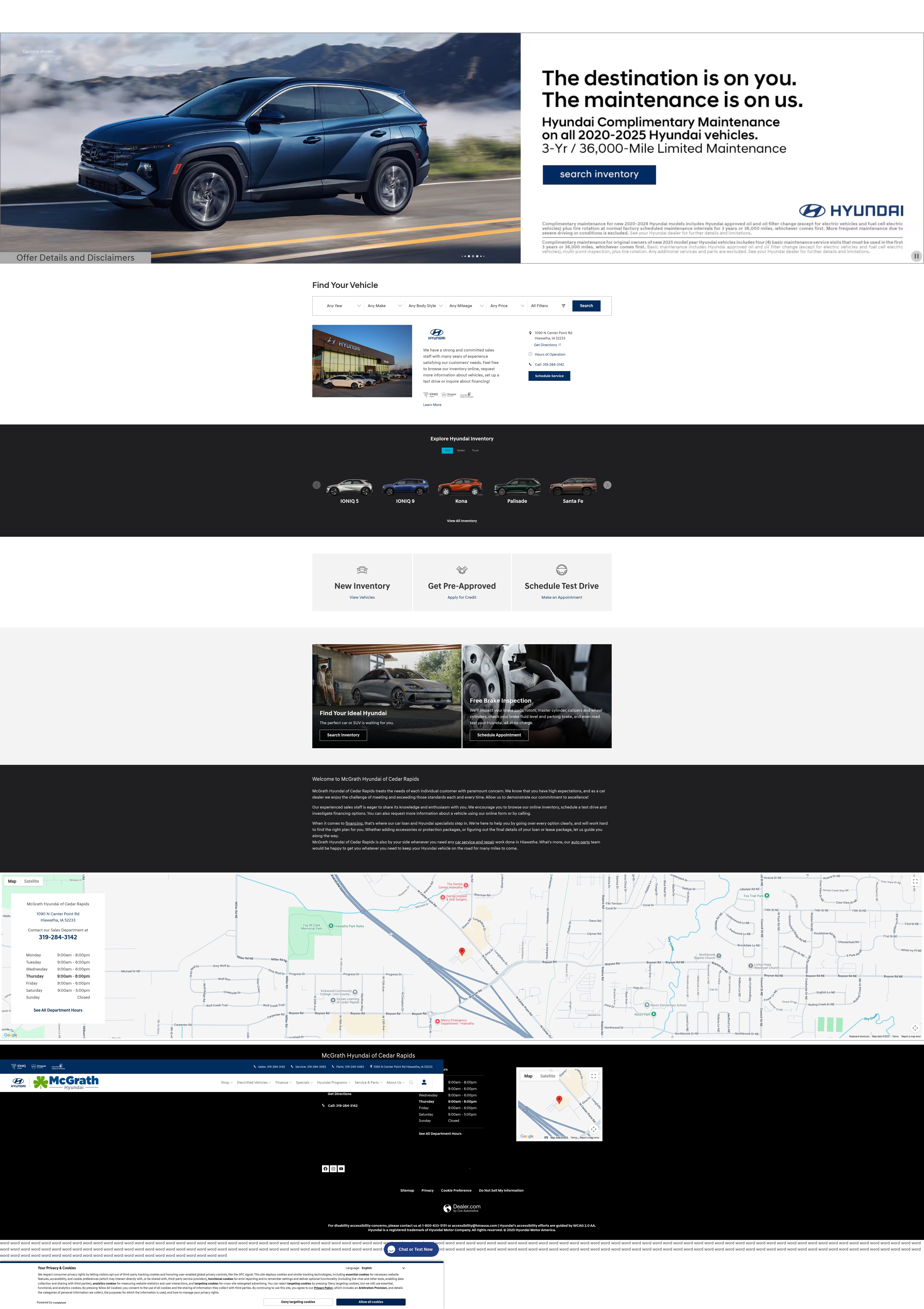 Screenshot of www.mcgrathhyundaicr.com
