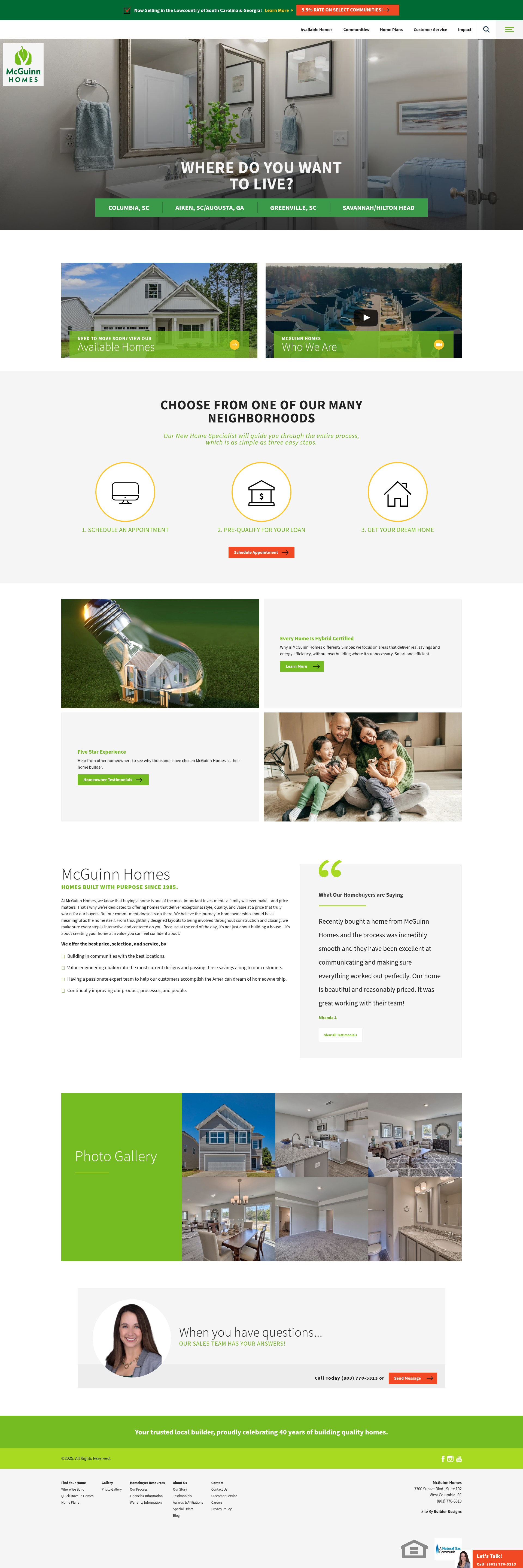 Screenshot of www.mcguinnhomes.com