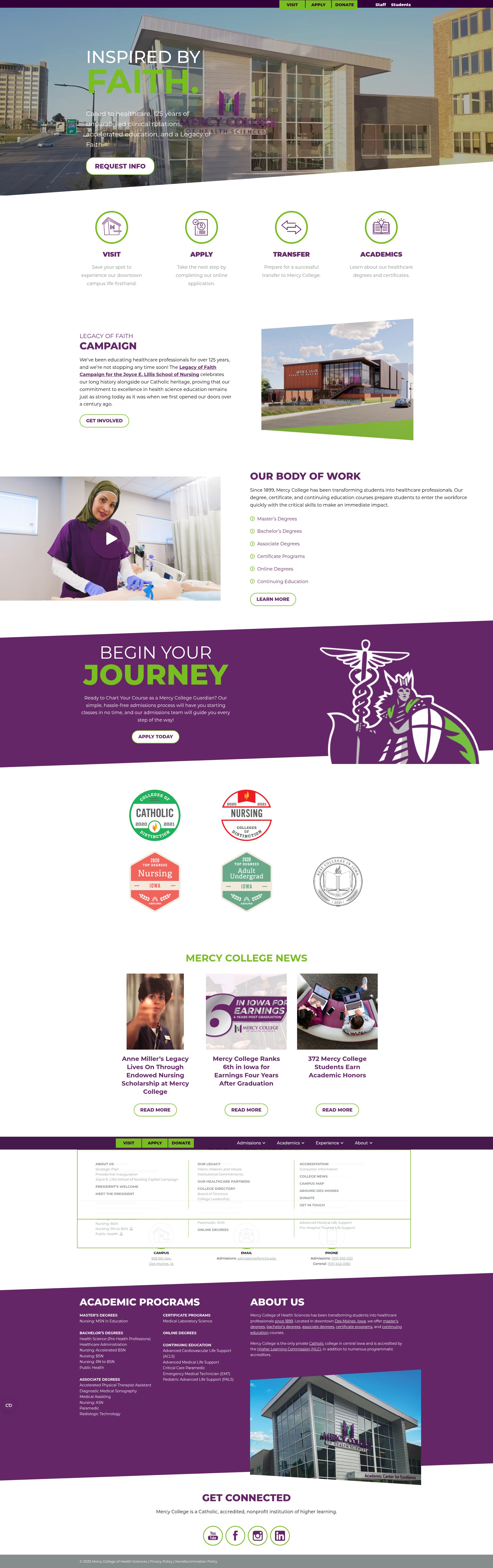 Screenshot of www.mchs.edu