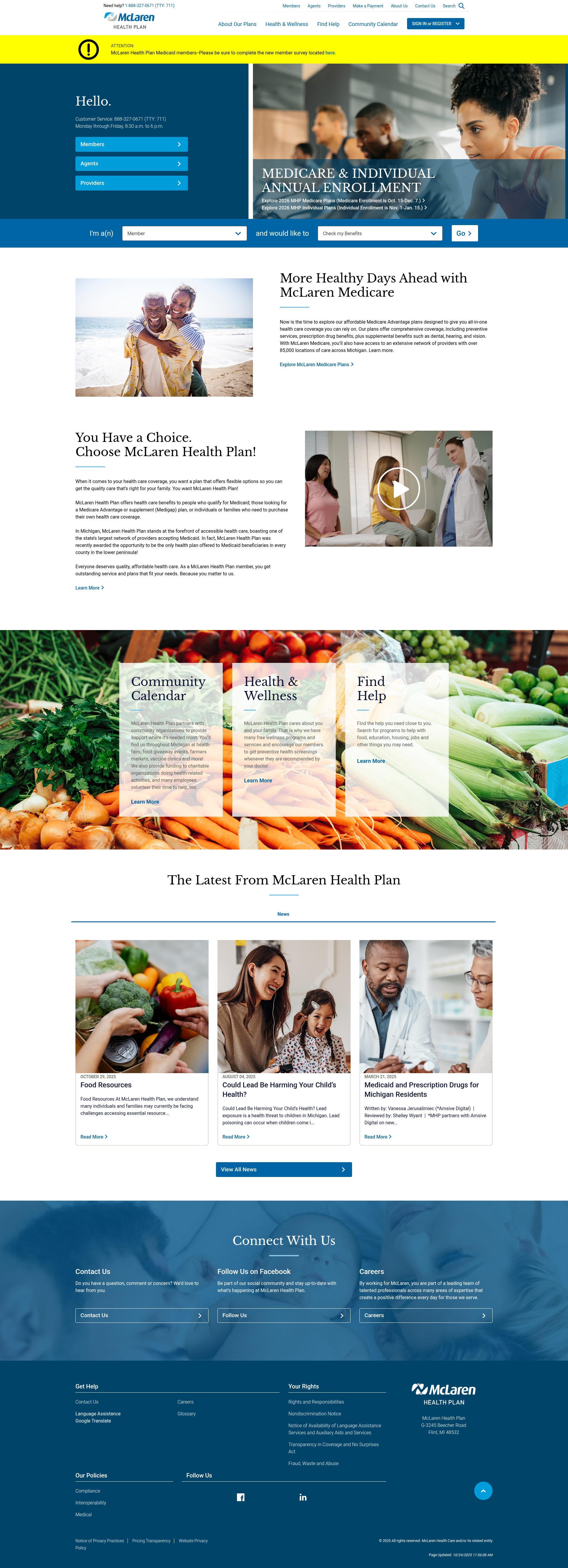 Screenshot of www.mclarenhealthplan.org