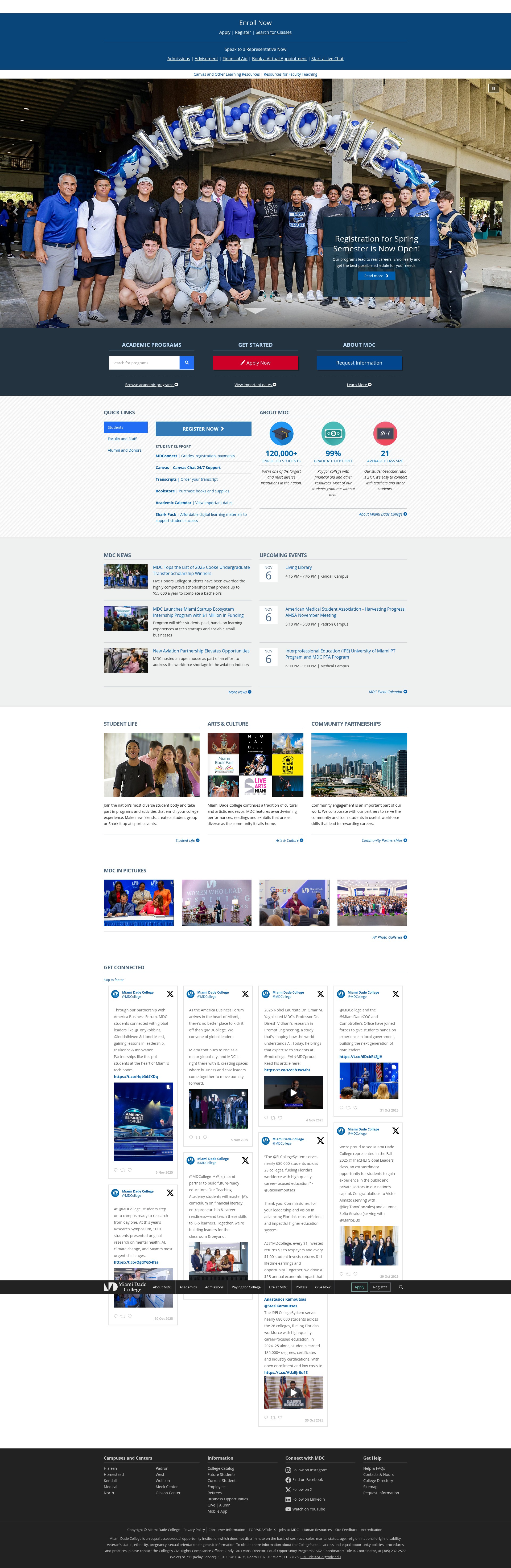 Screenshot of www.mdc.edu