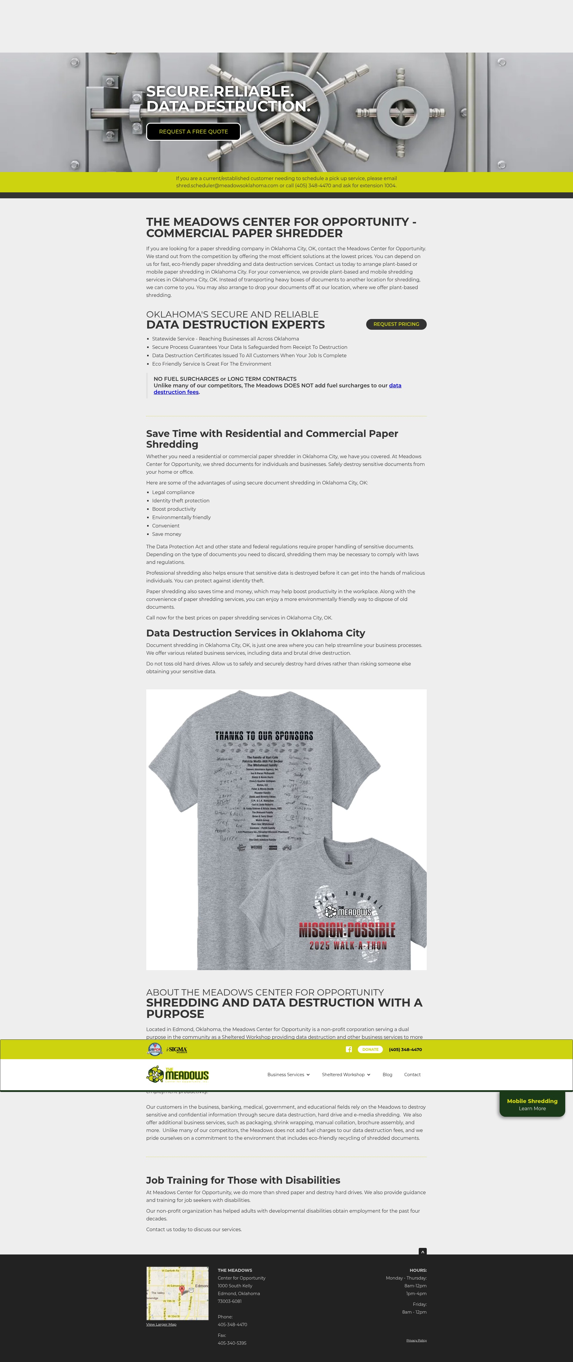 Screenshot of www.meadowsoklahoma.com