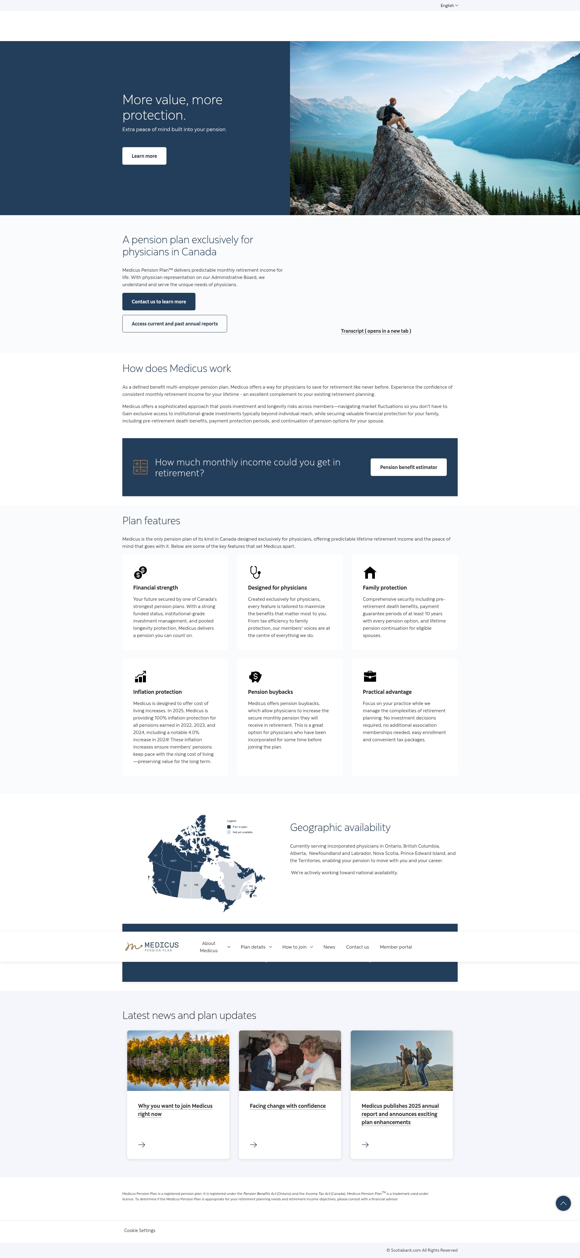 Screenshot of www.medicuspensionplan.com