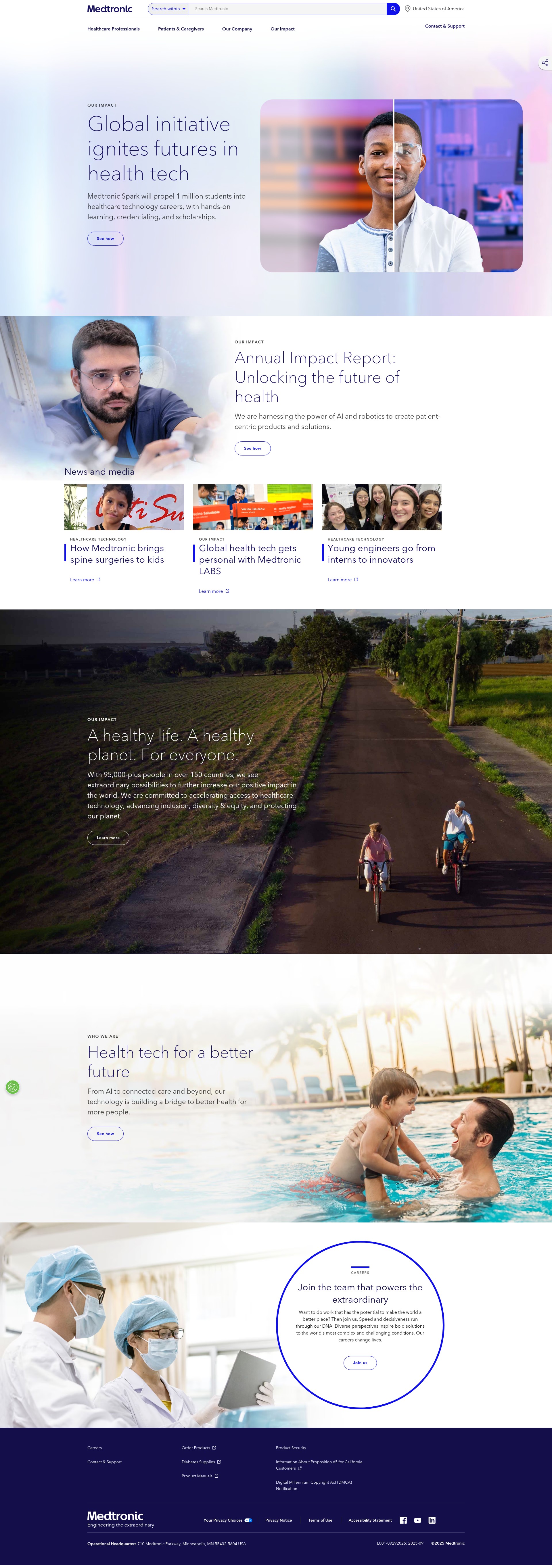 Screenshot of www.medtronic.com