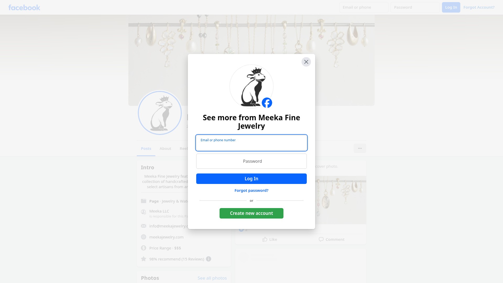 Screenshot of www.meekajewelry.com