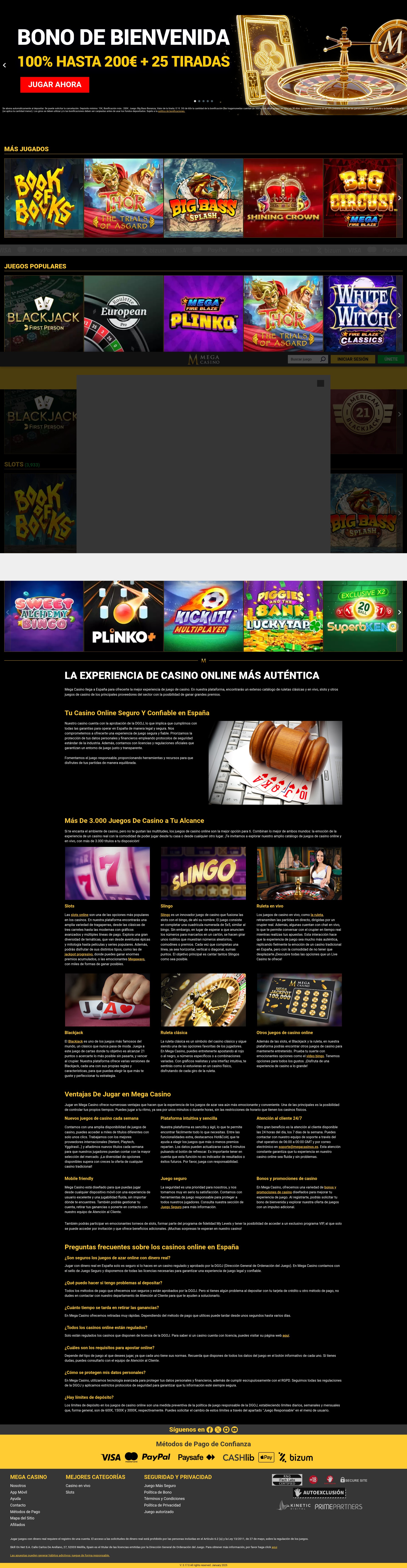 Screenshot of www.megacasinos.es