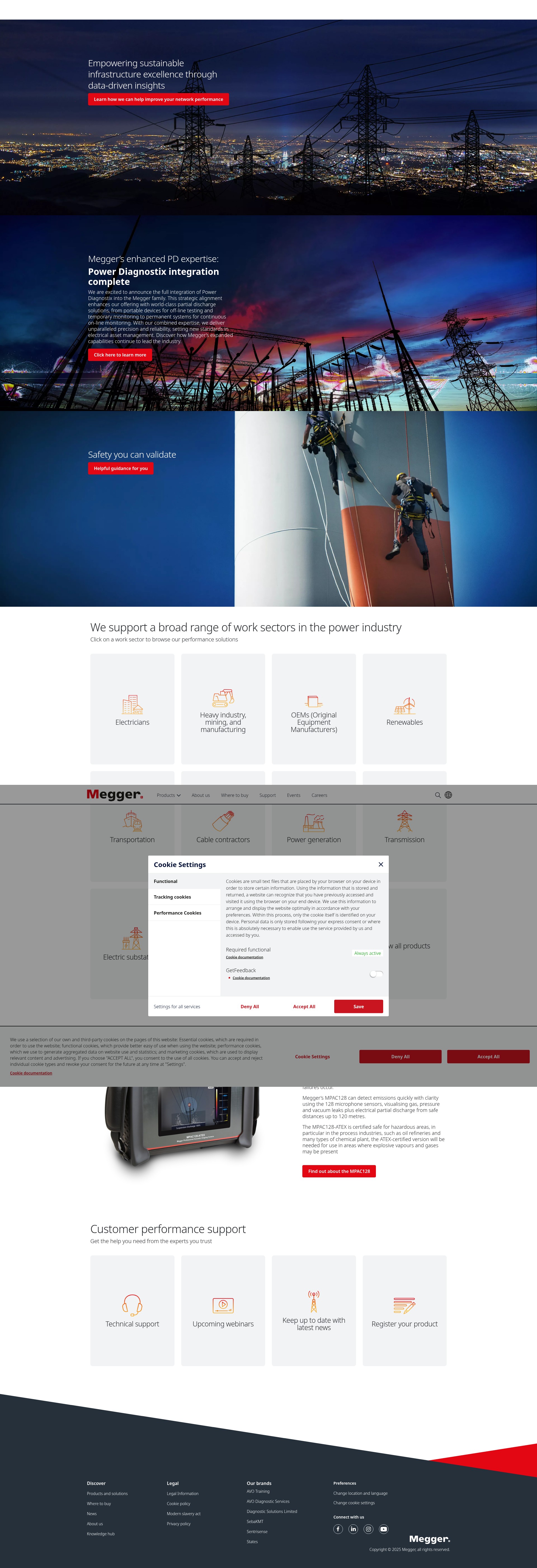 Screenshot of www.megger.com