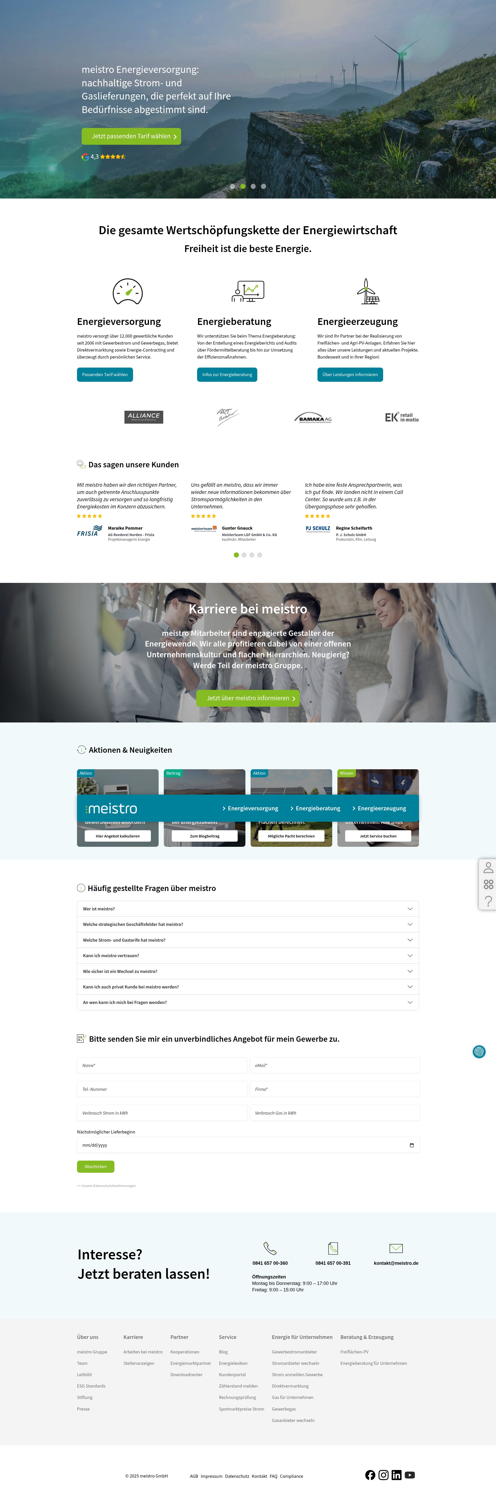 Screenshot of www.meistro.de
