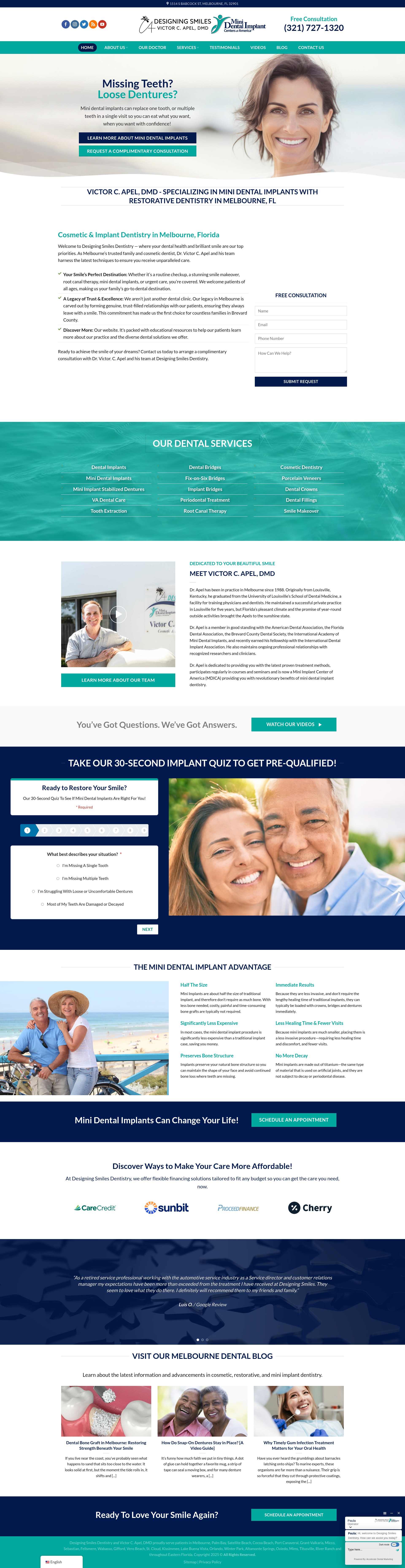 Screenshot of www.melbournefloridadental.com