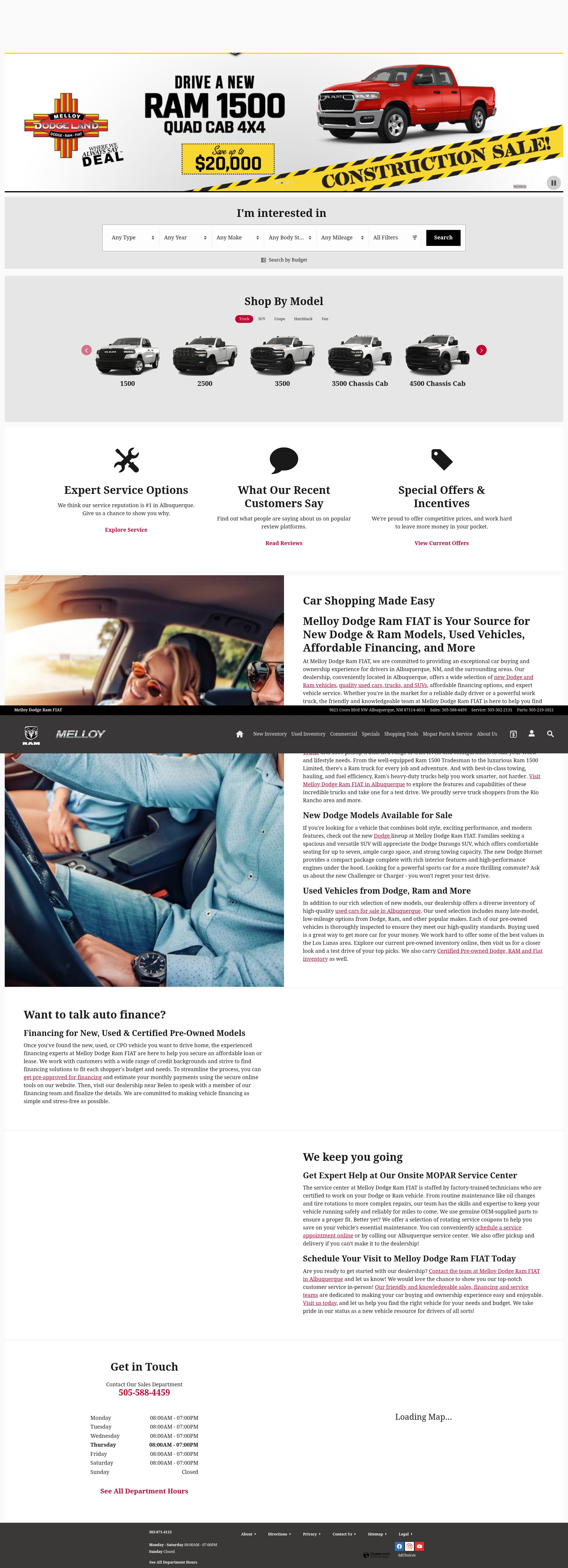 Screenshot of www.melloydodge.com