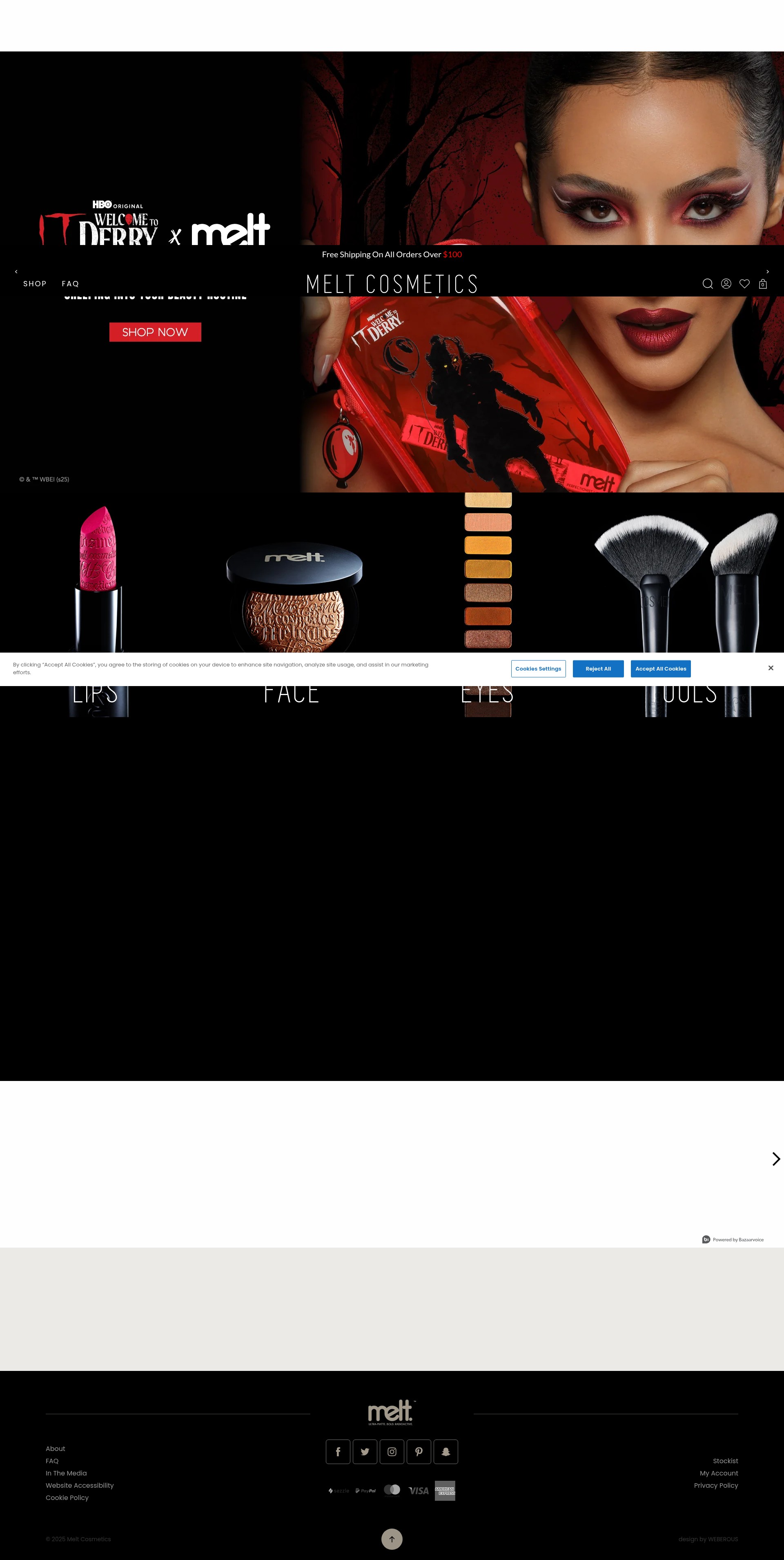 Screenshot of www.meltcosmetics.com