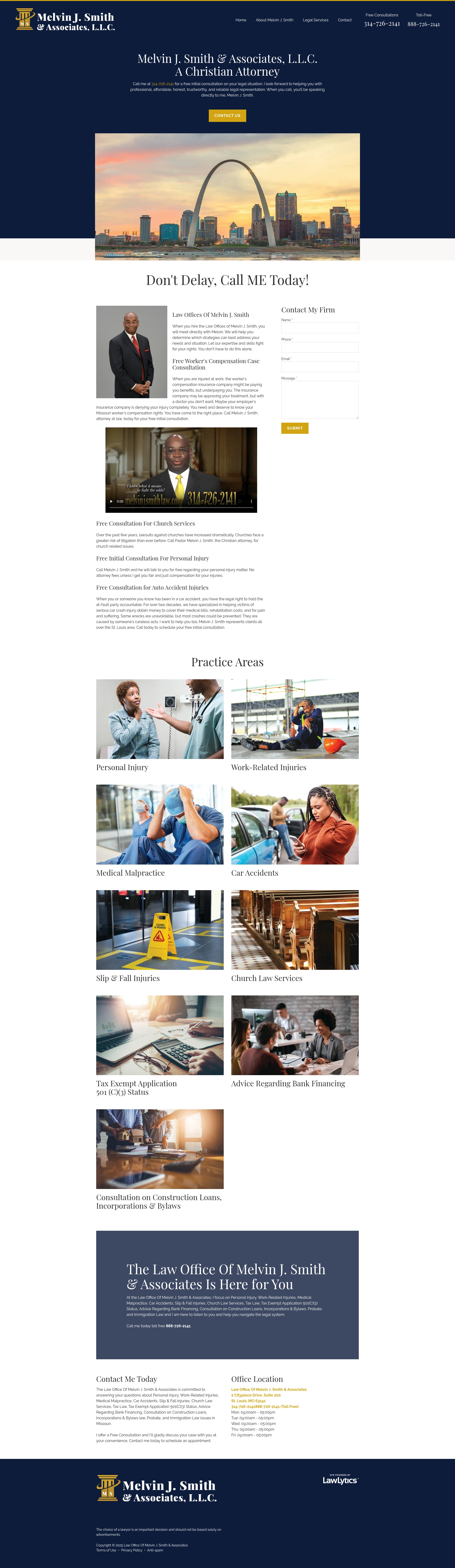 Screenshot of www.melvinjsmithlaw.com