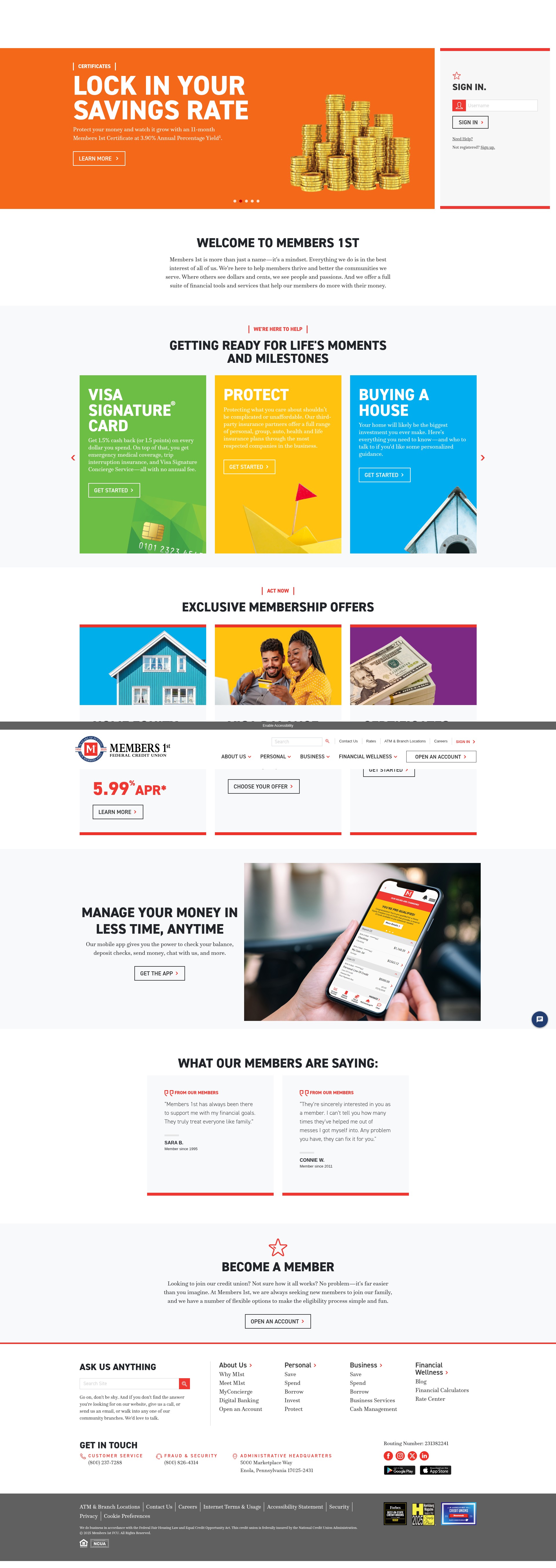 Screenshot of www.members1st.org