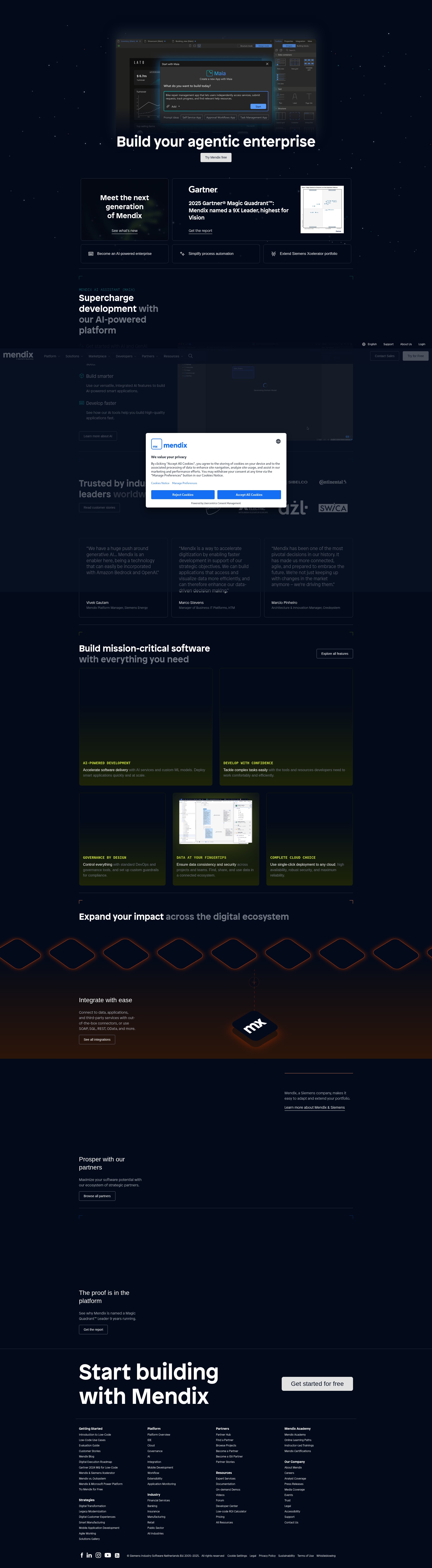 Screenshot of www.mendix.com