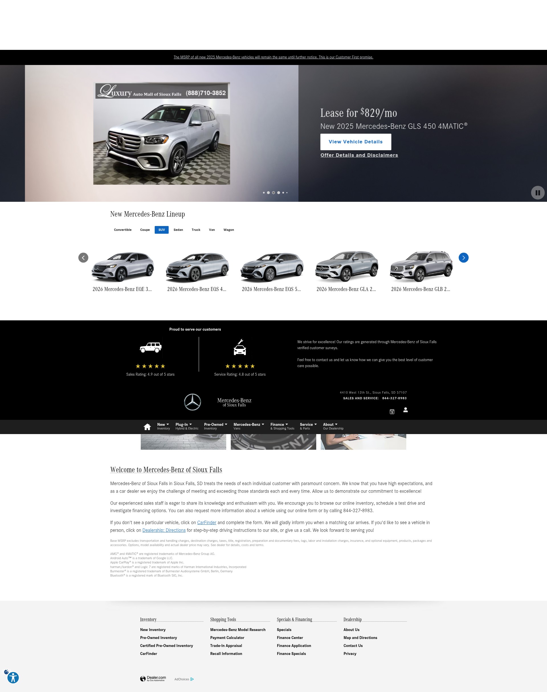 Screenshot of www.mercedes-benzofsiouxfalls.com