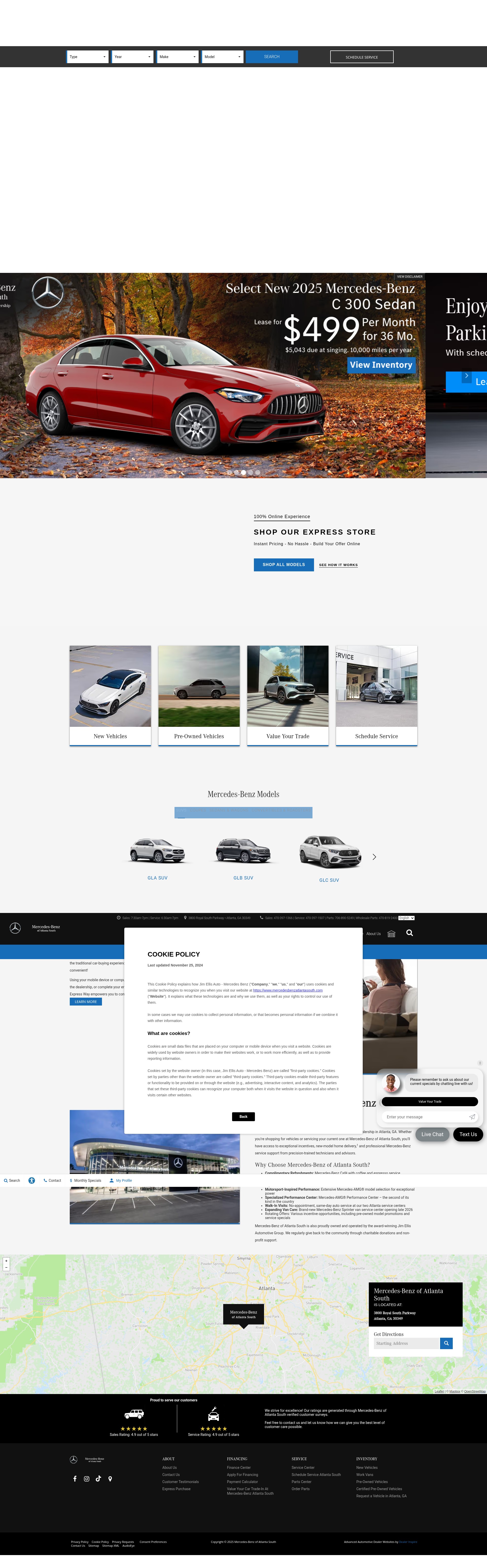 Screenshot of www.mercedesbenzatlantasouth.com