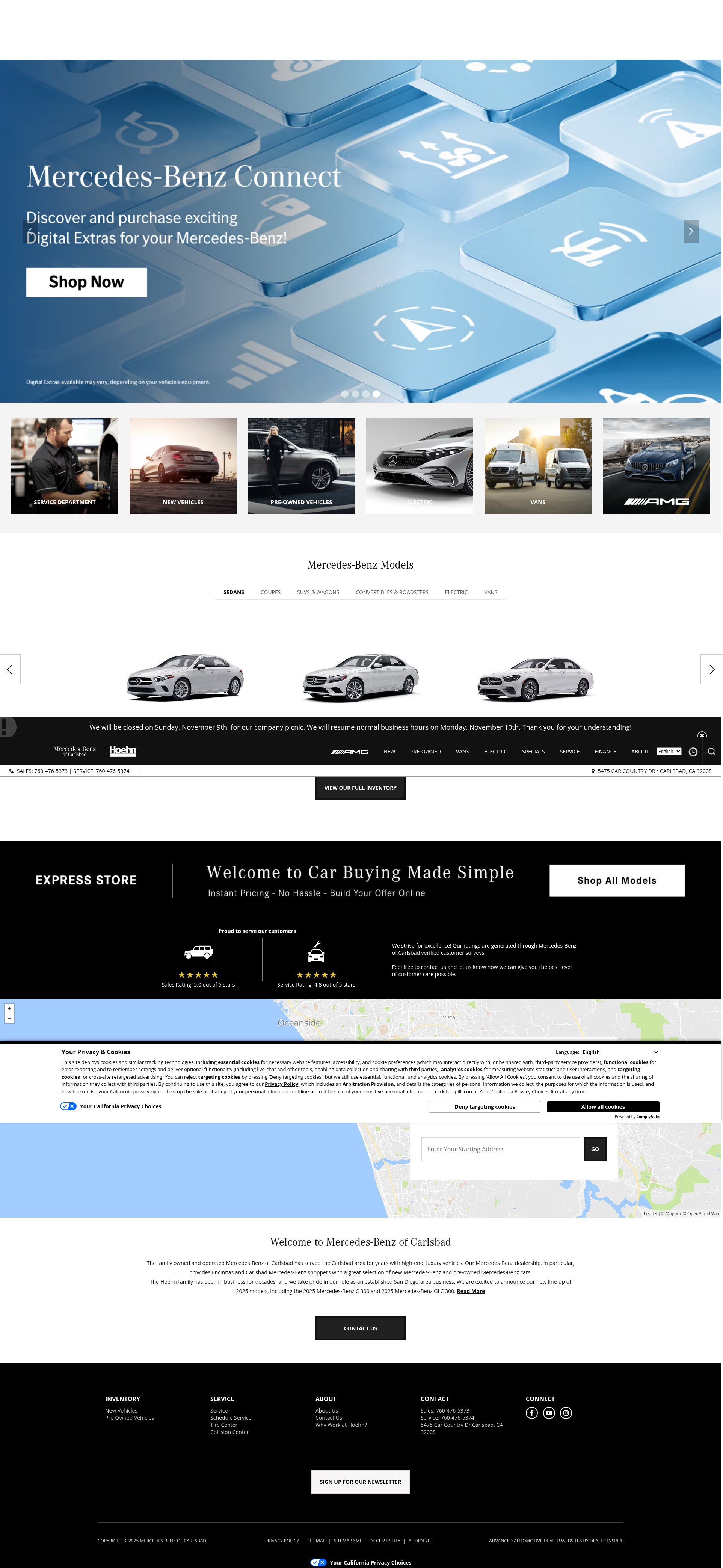 Screenshot of www.mercedesbenzcarlsbad.com