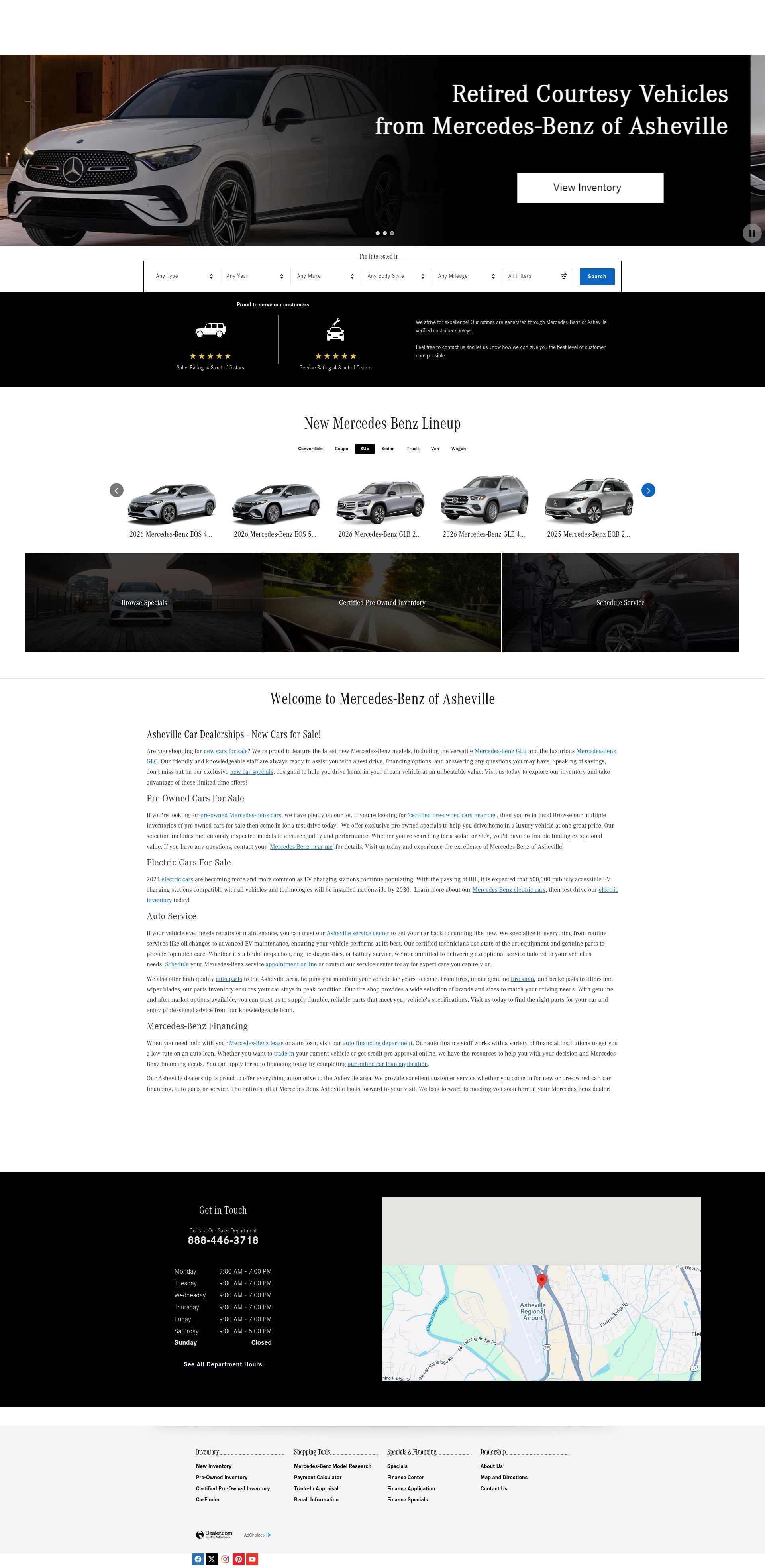 Screenshot of www.mercedesbenzofasheville.com