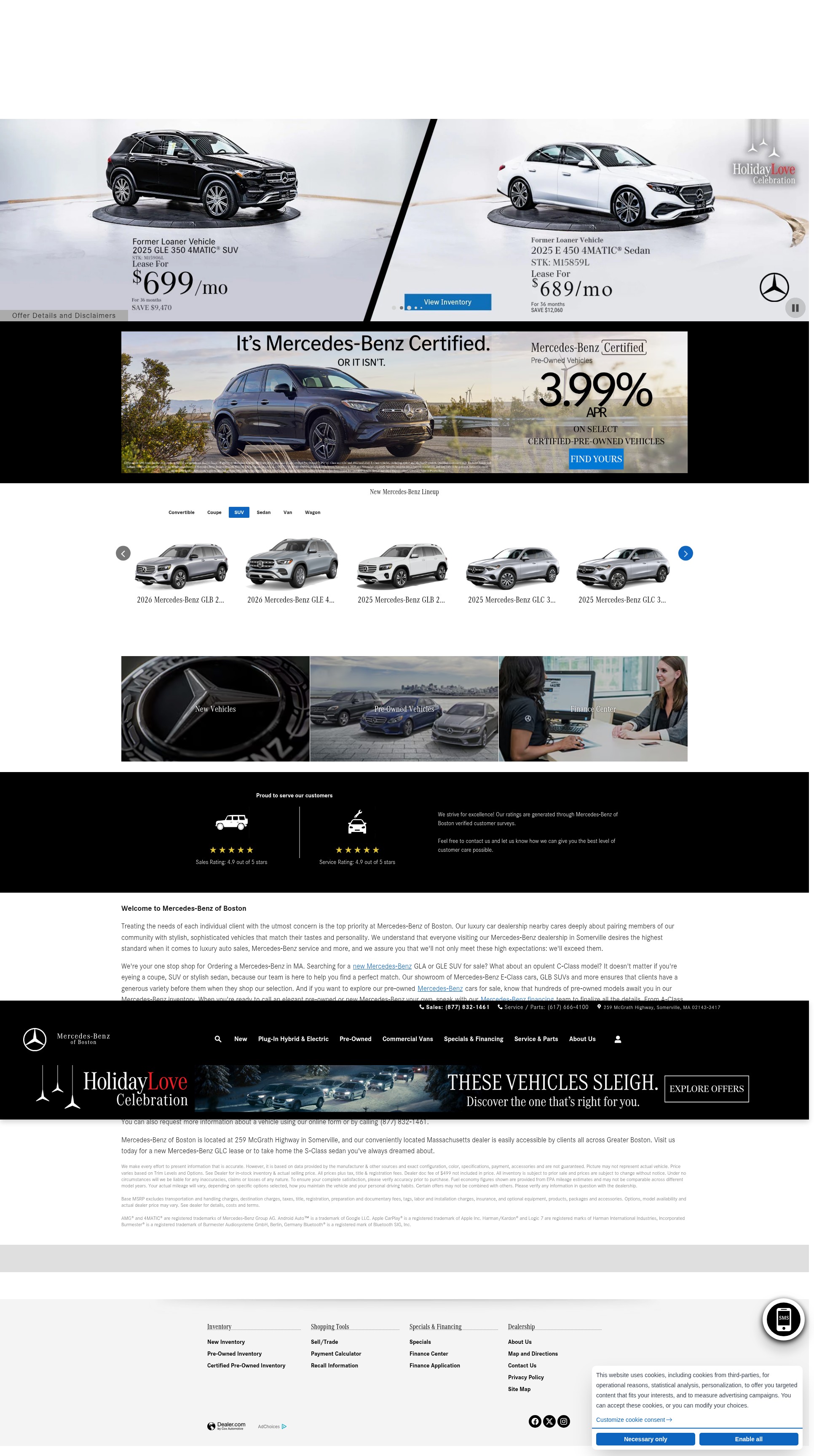 Screenshot of www.mercedesbenzofboston.com